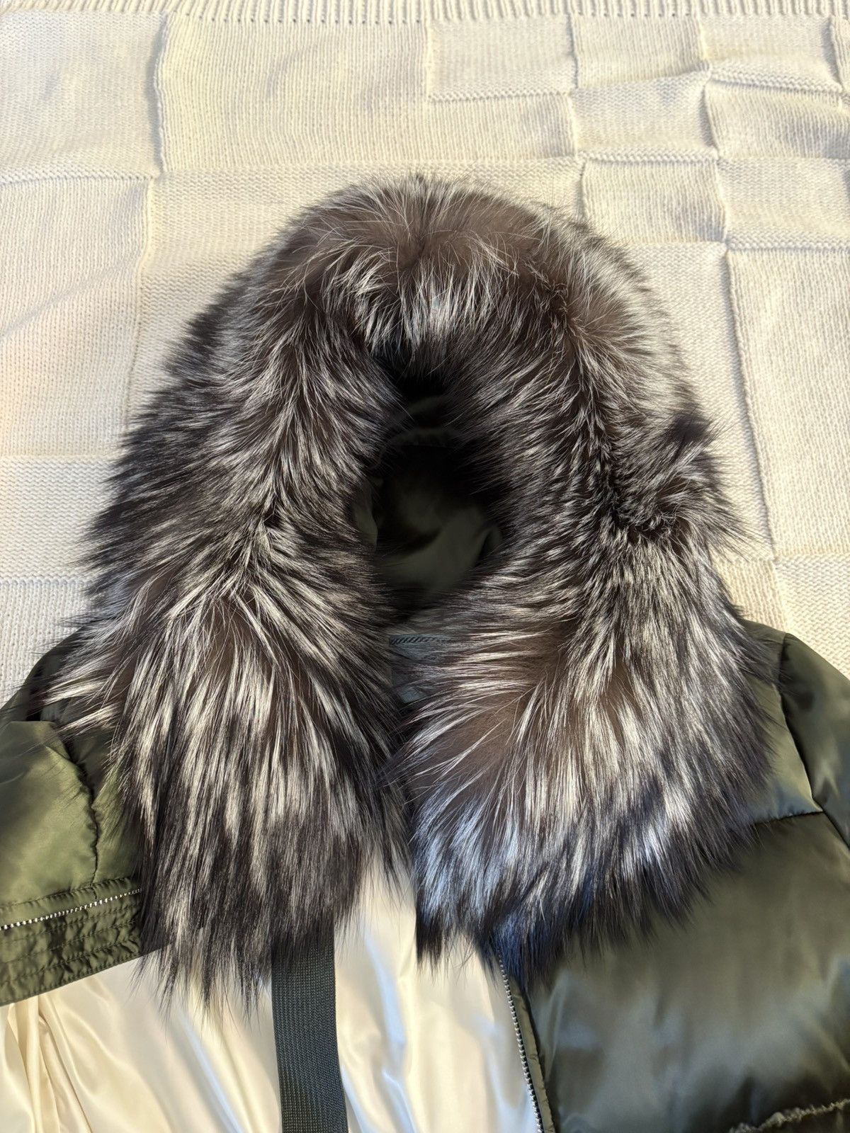 Prada Satin Prada Winter Coat Fox Fur Trim Size M / US 6-8 / IT 42-44 - 4 Thumbnail