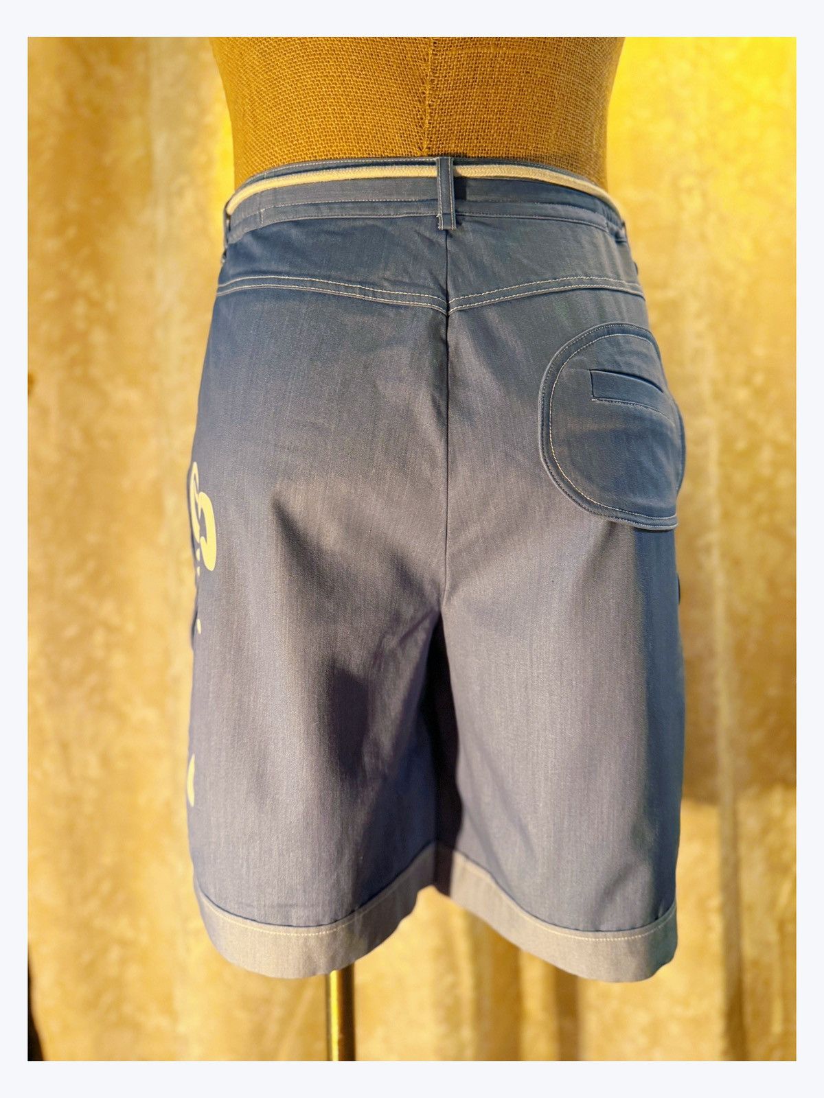 Other Retro-Inspired Blue Chambray Shorts with Nautical Rope Tie Size US 29 - 8 Thumbnail