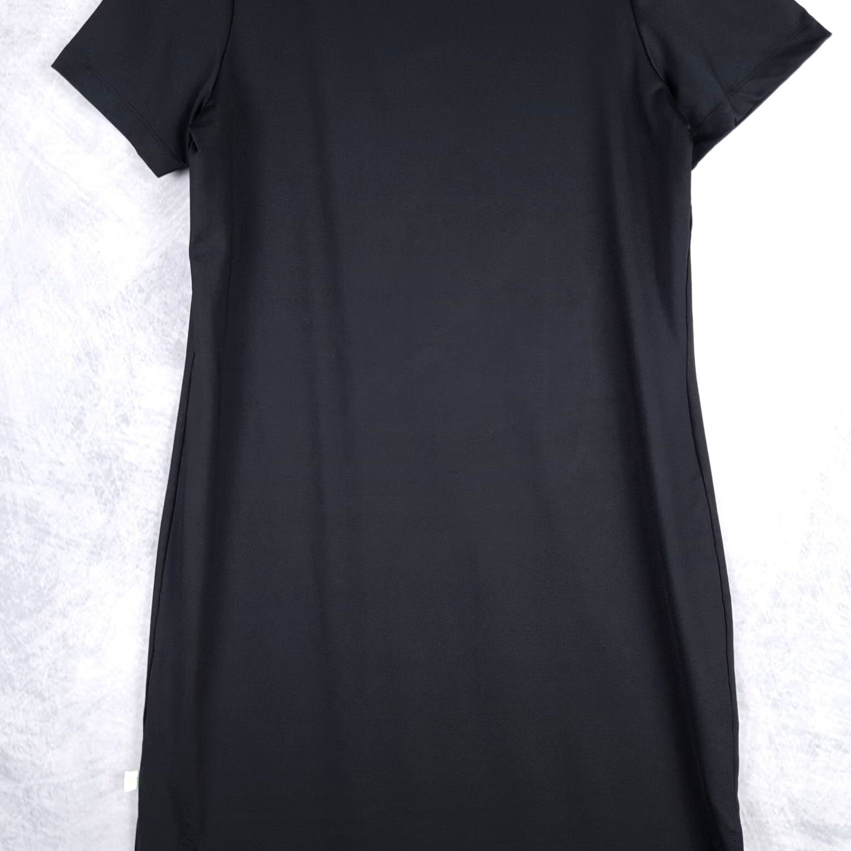 Vintage Dudley Stephens Maxi Dress Womens L Black Short Sleeves Nylon Minimalist Size 36" / US 14 / IT 50 - 6 Thumbnail