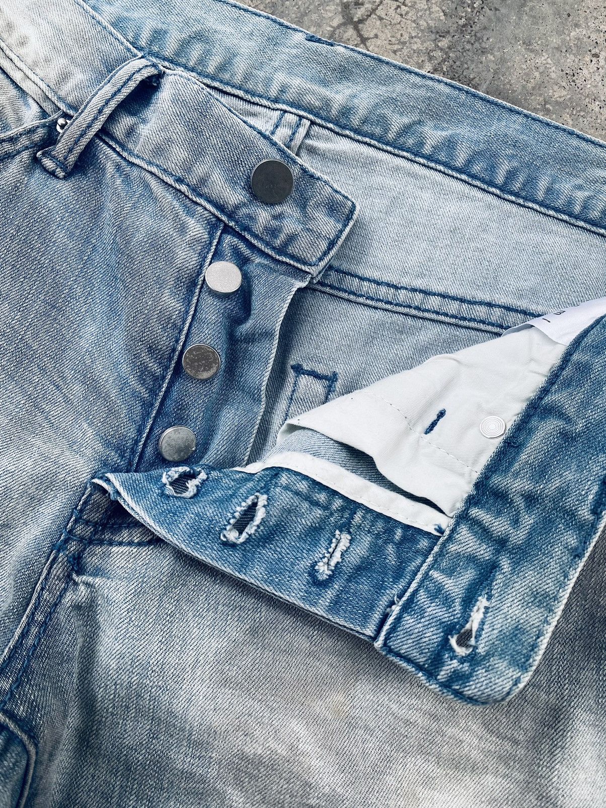 MNML MNML Zipper Distressed Denim Pants Size US 33 - 11 Thumbnail