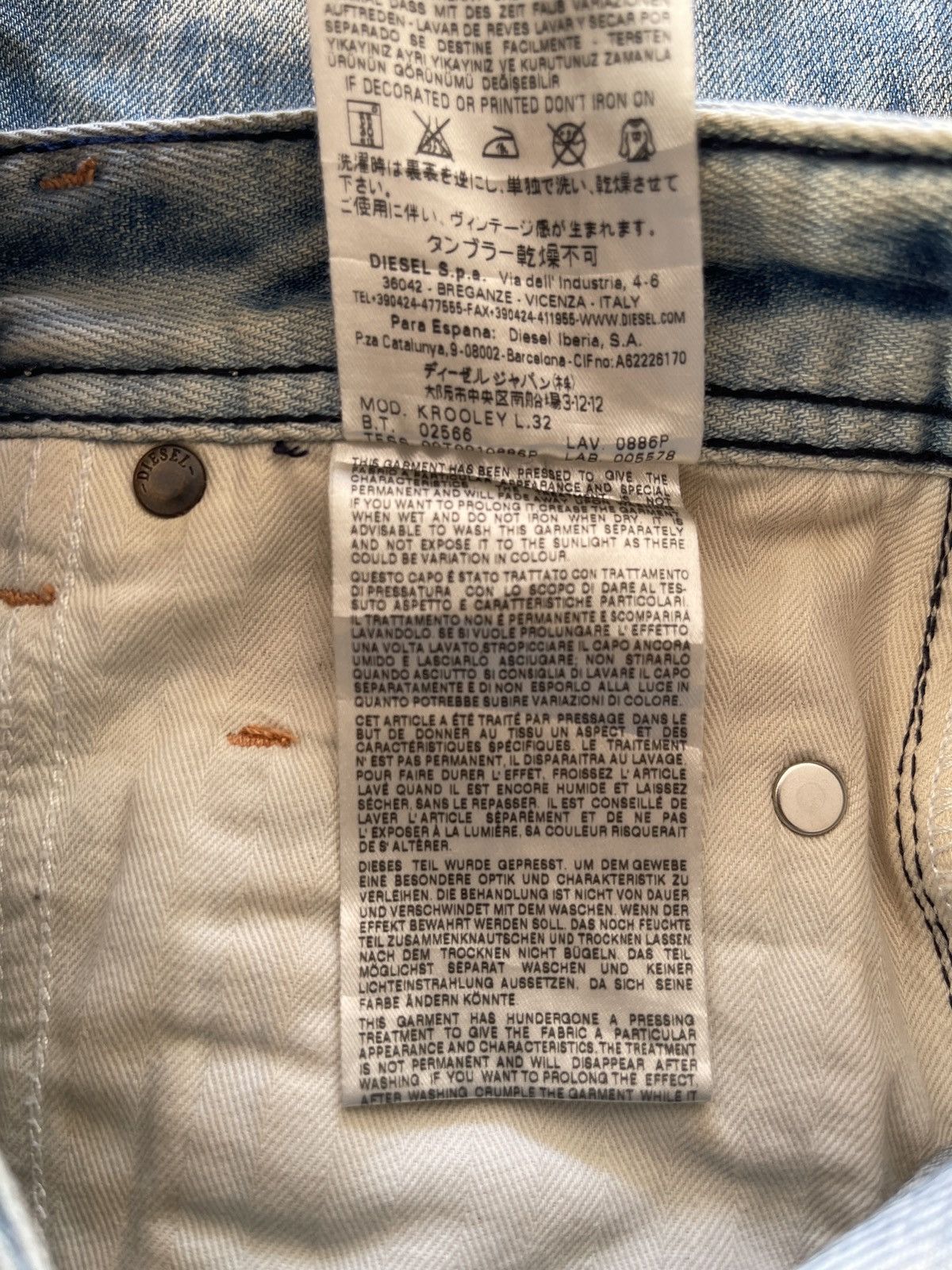 Diesel Diesel Krooley Regular Slim Carrot Distressed Denim Size US 29 - 19 Thumbnail