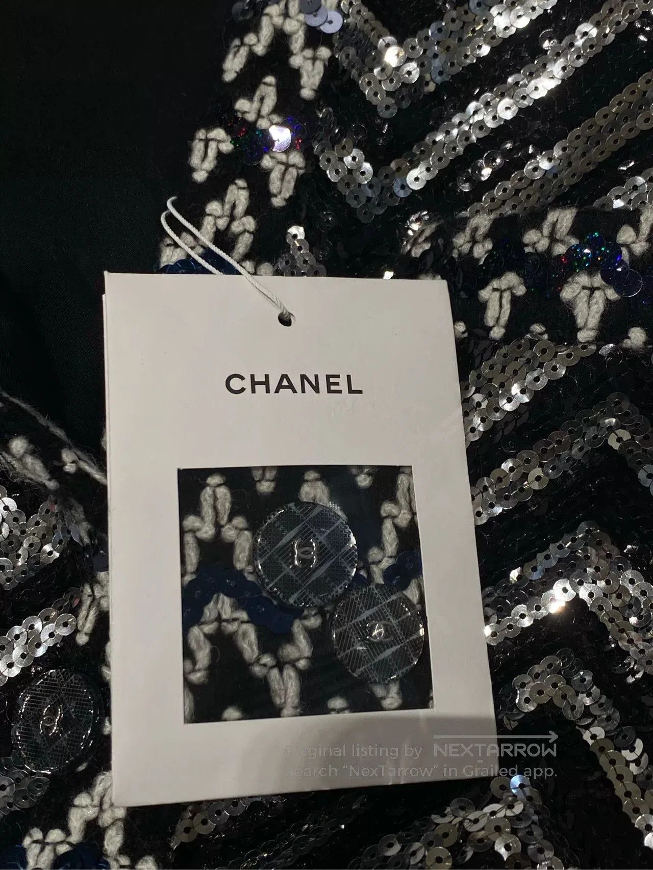 Chanel Chanel 21k Silver Black Sequin Jacket. Size US XS / EU 42 / 0 - 3 Thumbnail