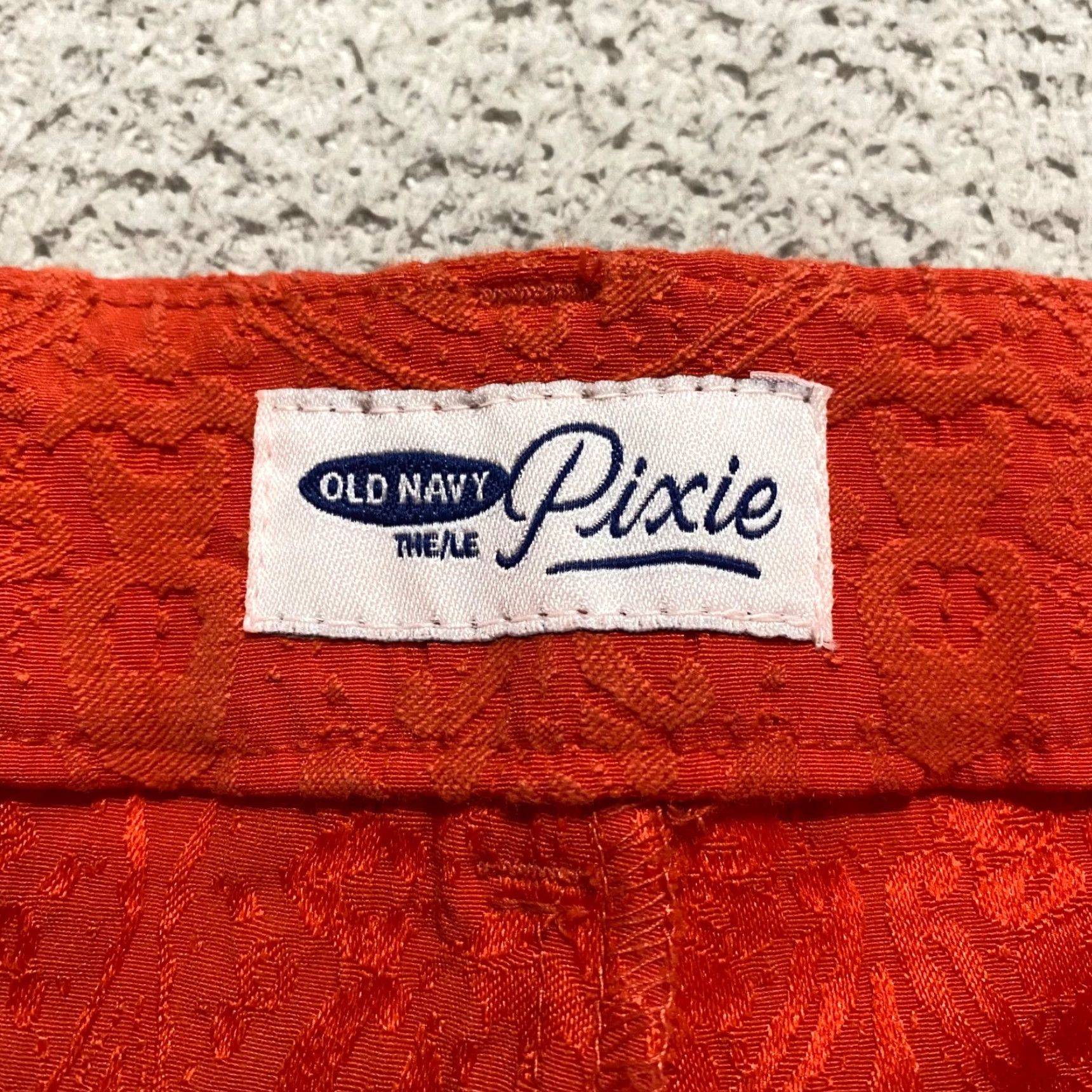 Old Navy VINTAGE Old Navy Womens 6 Dress Pants Orange Jacquard Geometric Mid Rise Business Casual Size 28" / US 6 / IT 42 - 3 Thumbnail