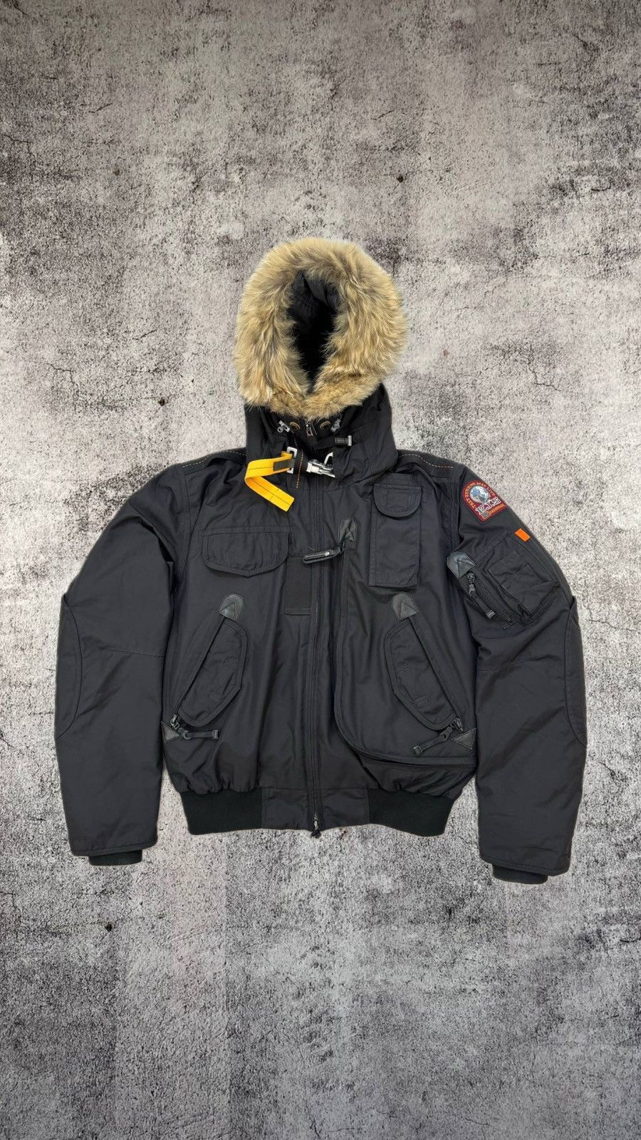 image of Parajumpers Multipocket Gobi Down Bomber Jacket in Dark Navy, Men's (Size Medium)
