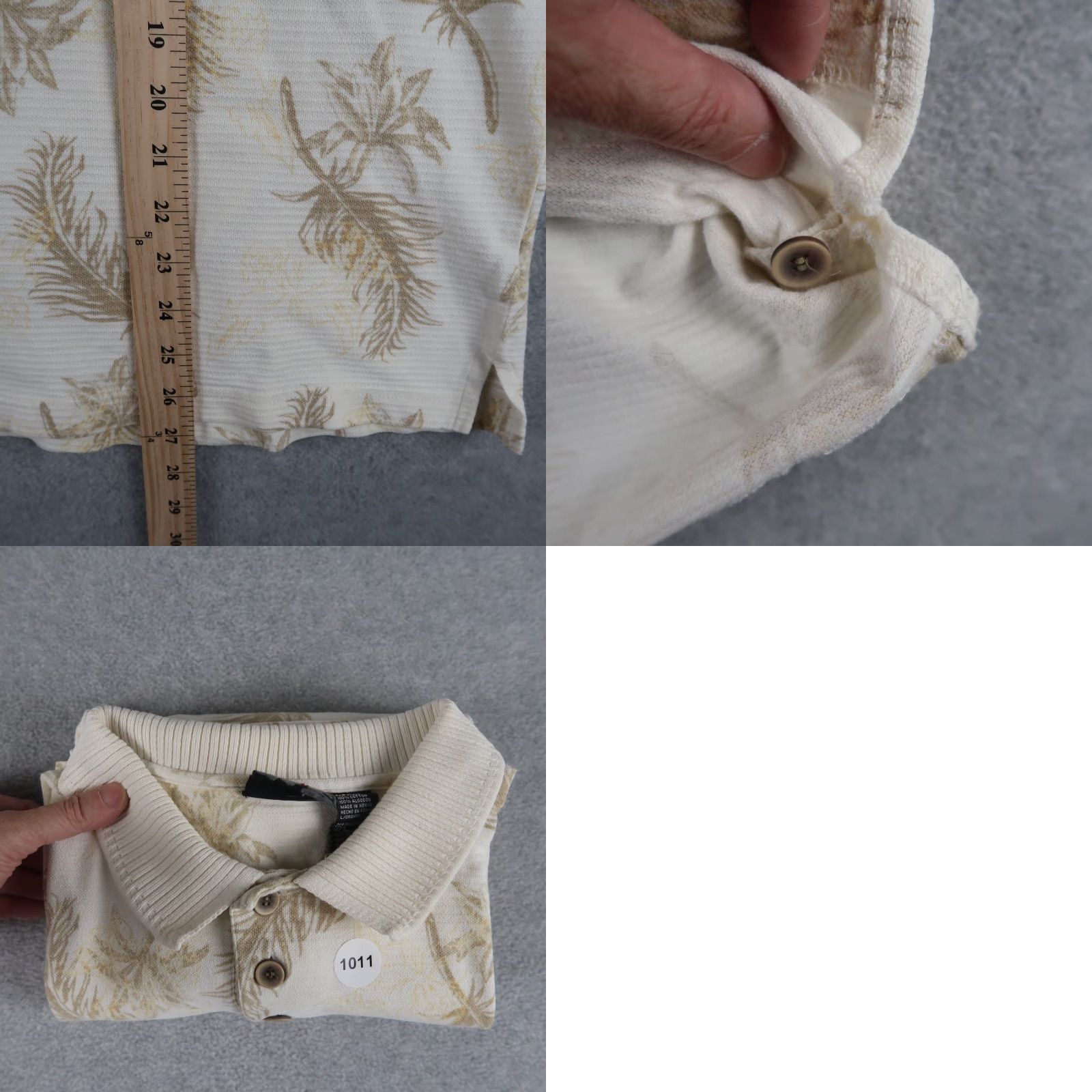 Ocean Pacific VINTAGE Ocean Pacific Polo Shirt Mens L Beige Floral Beach Sports Hawaiian Tropical Size US L / EU 52-54 / 3 - 8 Thumbnail