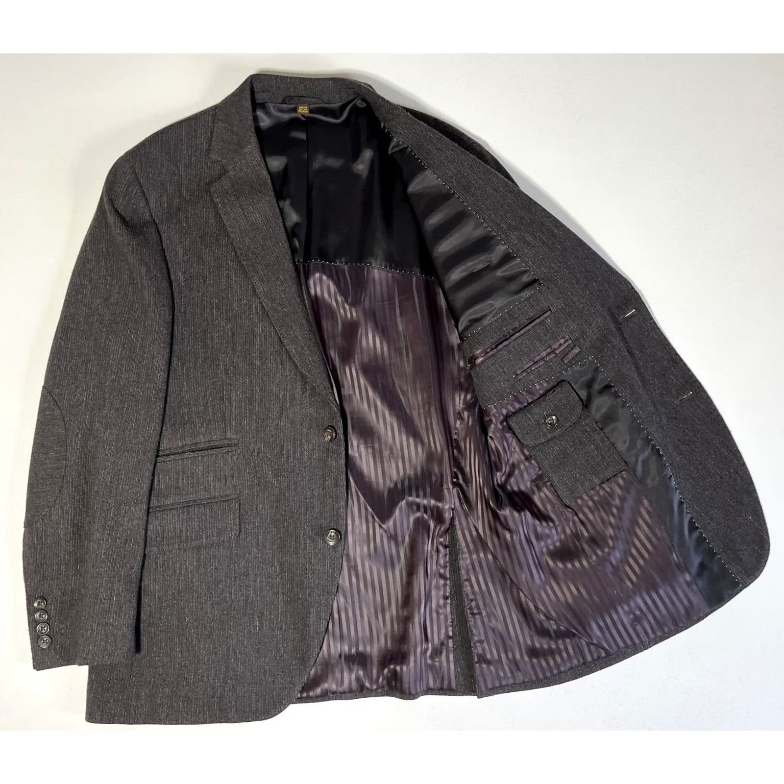 Vintage Kroon Men's Blazer Jacket Wool Cashmere Elbow Patches Size 40 Regular Brown Mens Blazer Jacket Size 40R - 4 Thumbnail