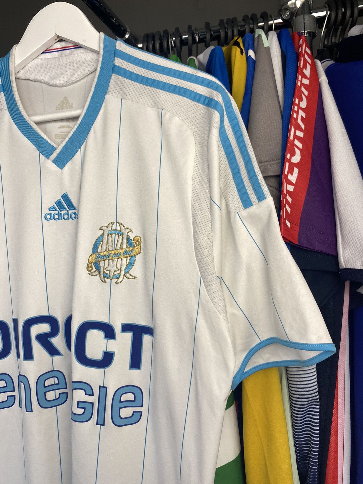 Adidas 2009/10 ADIDAS OLYMPIQUE MARSEILLE SOCCER FOOTBALL JERSEY Size US L / EU 52-54 / 3 - 4 Thumbnail