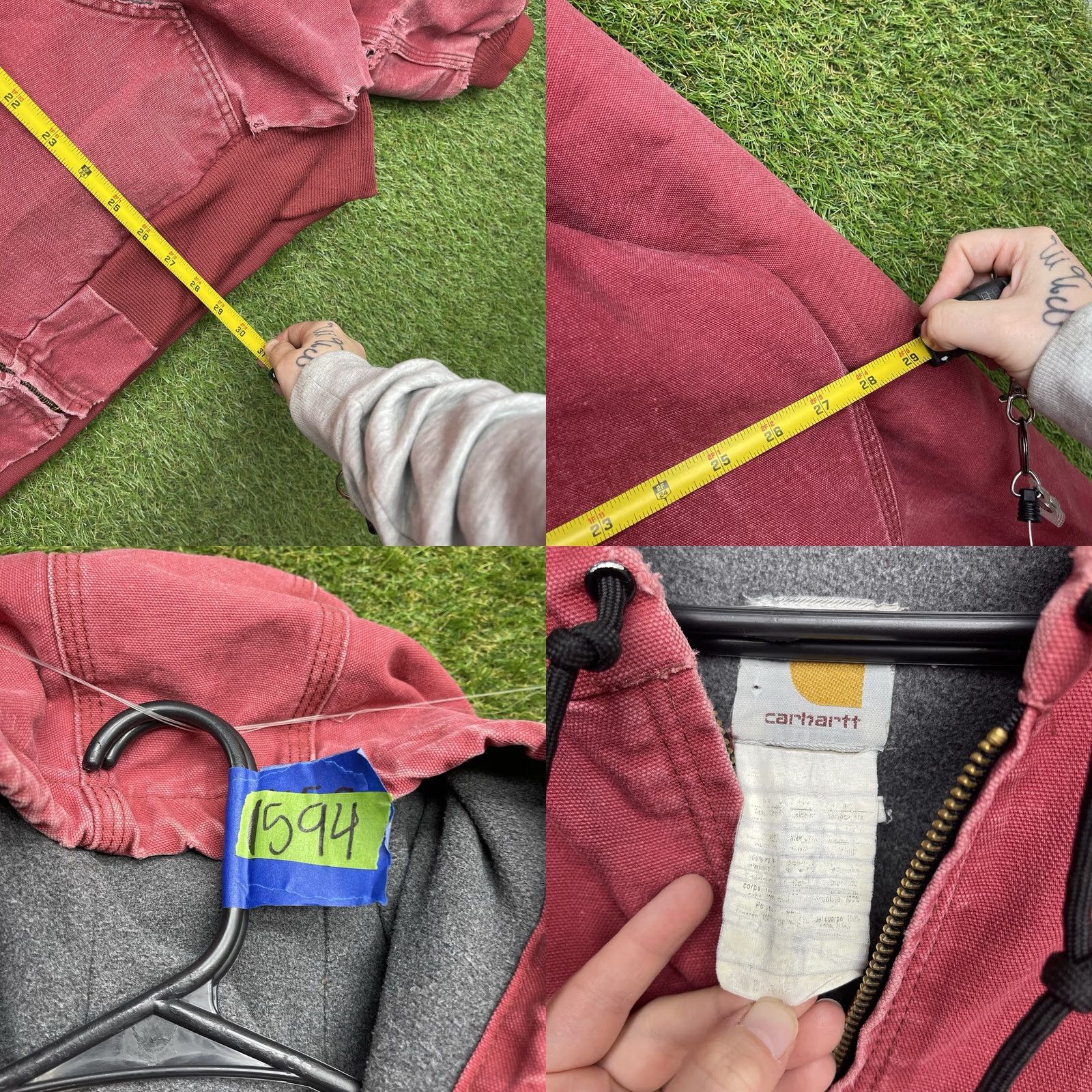 Carhartt Vintage Carhartt Jacket Mens 3XL Red Duck Canvas Hooded Lined J158-DKR - Workwear Overcoat Jacket Mens 3XL Red Canvas Hooded Lined Size US XXL / EU 58 / 5 - 8 Thumbnail