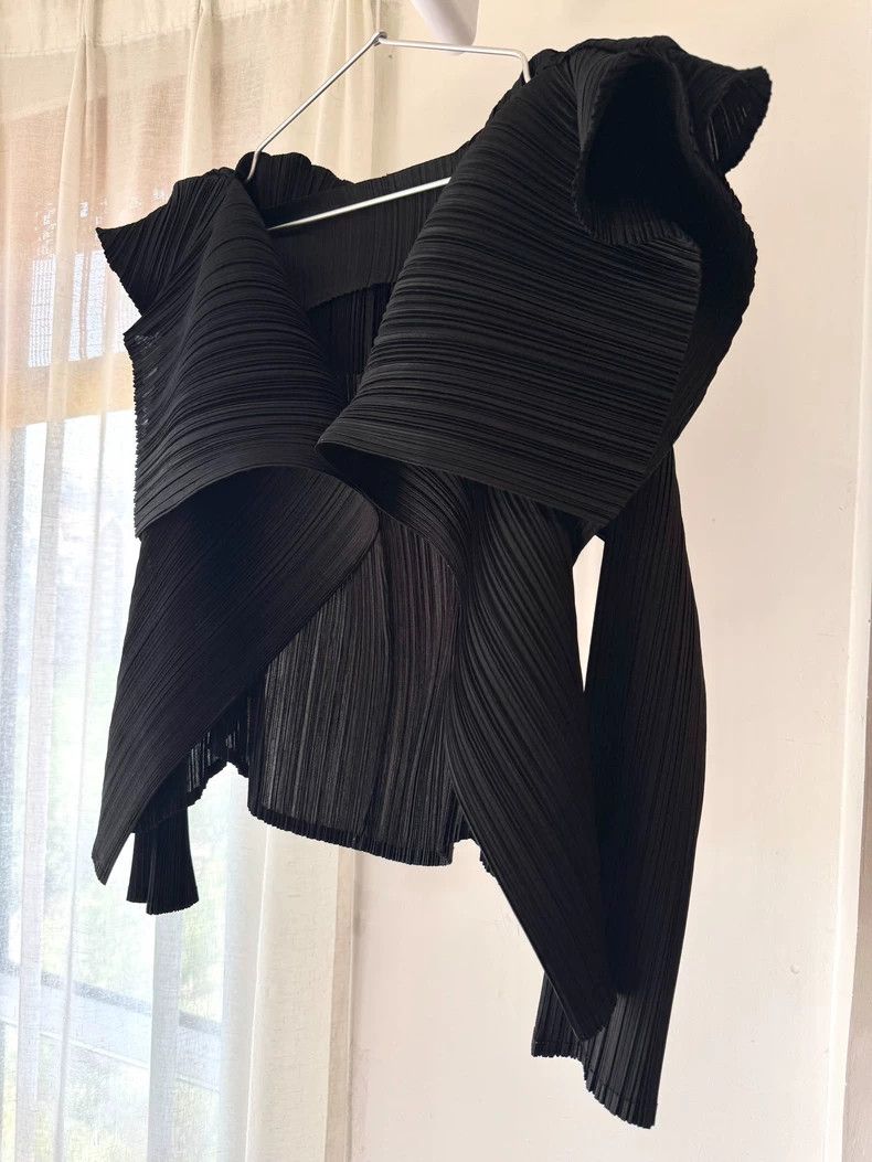 Issey Miyake issey miyake size:3 Kelp, butterfly collar, one-button top Size XXS / US 00 / IT 34 - 4 Thumbnail