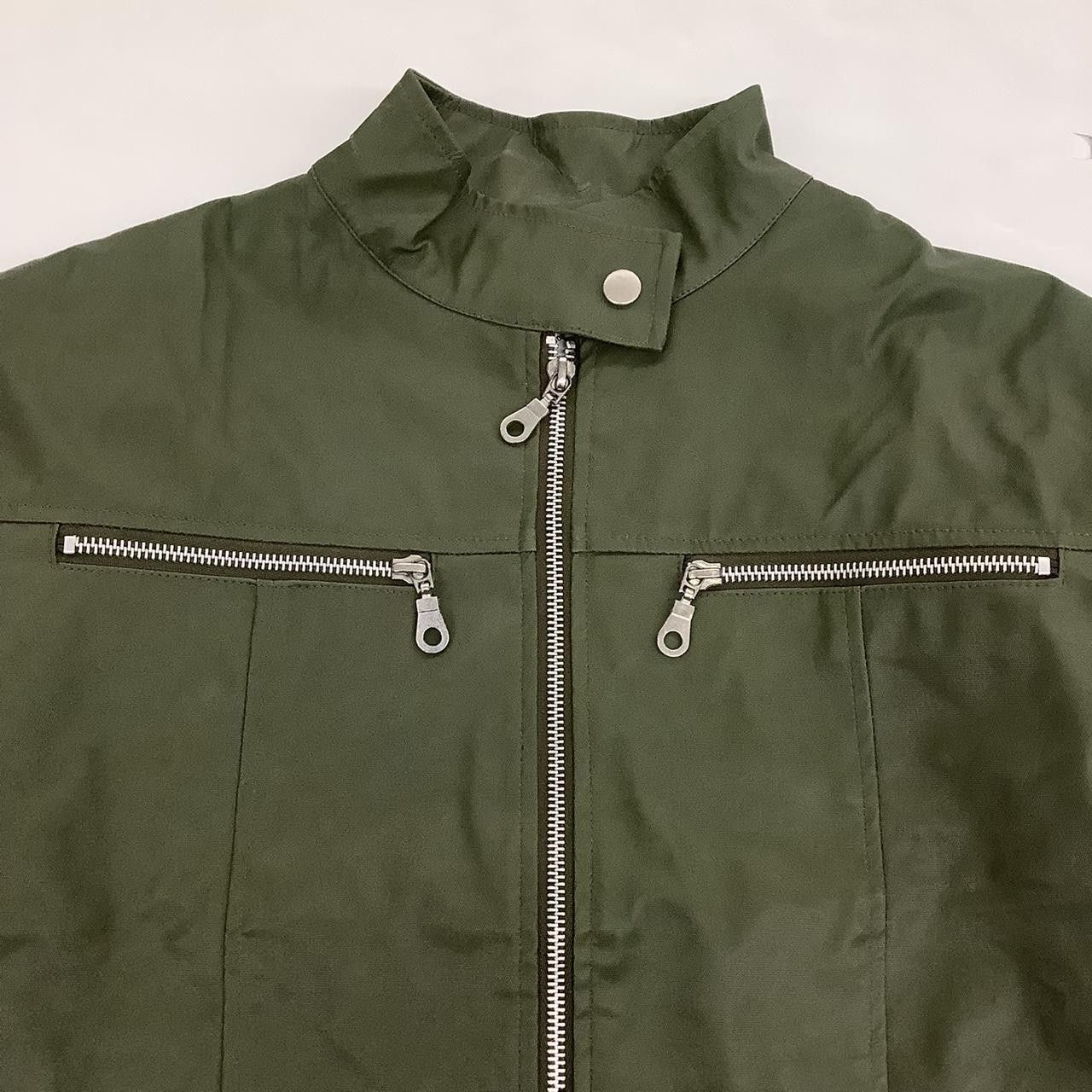 Vintage Green Moto Jacket Size L / US 10 / IT 46 - 2 Thumbnail