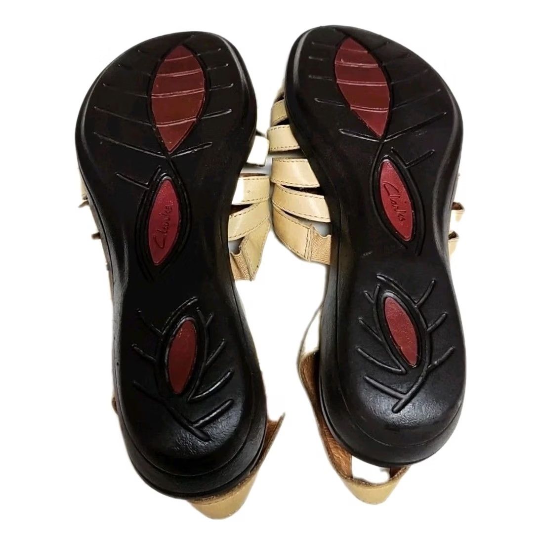 Clarks Clarks Artisan Leather Sandals Womens 10 Tan Strappy Slingback Comfort Walking Size US 10 / IT 40 - 6 Thumbnail
