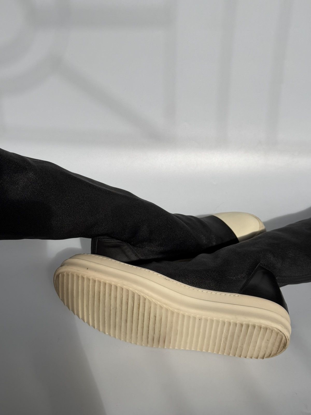 Rick Owens Rick Owens Black Stretched Fabric Sock Boots Size US 9 / EU 42 - 6 Thumbnail