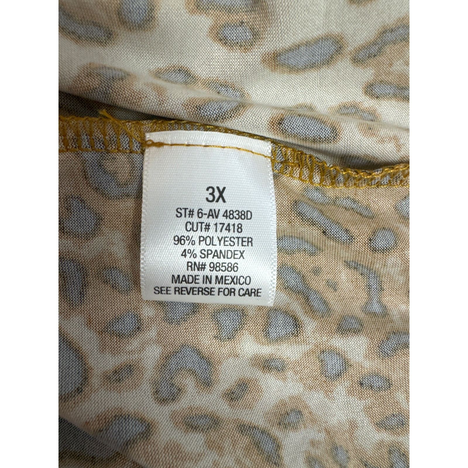 Other NWT Blue Sol 3X Blouse Animal Print Long Batwing Sleeves Size 3XL / US 20-22 - 3 Thumbnail