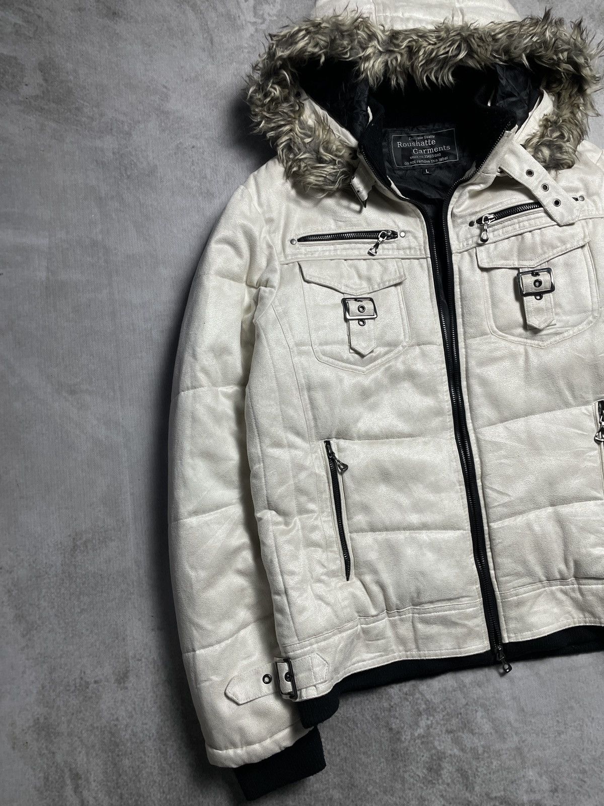 Japanese Brand 2000’s Roushatte - Vkei Style Puffer Fur Jacket Size US L / EU 52-54 / 3 - 8 Thumbnail