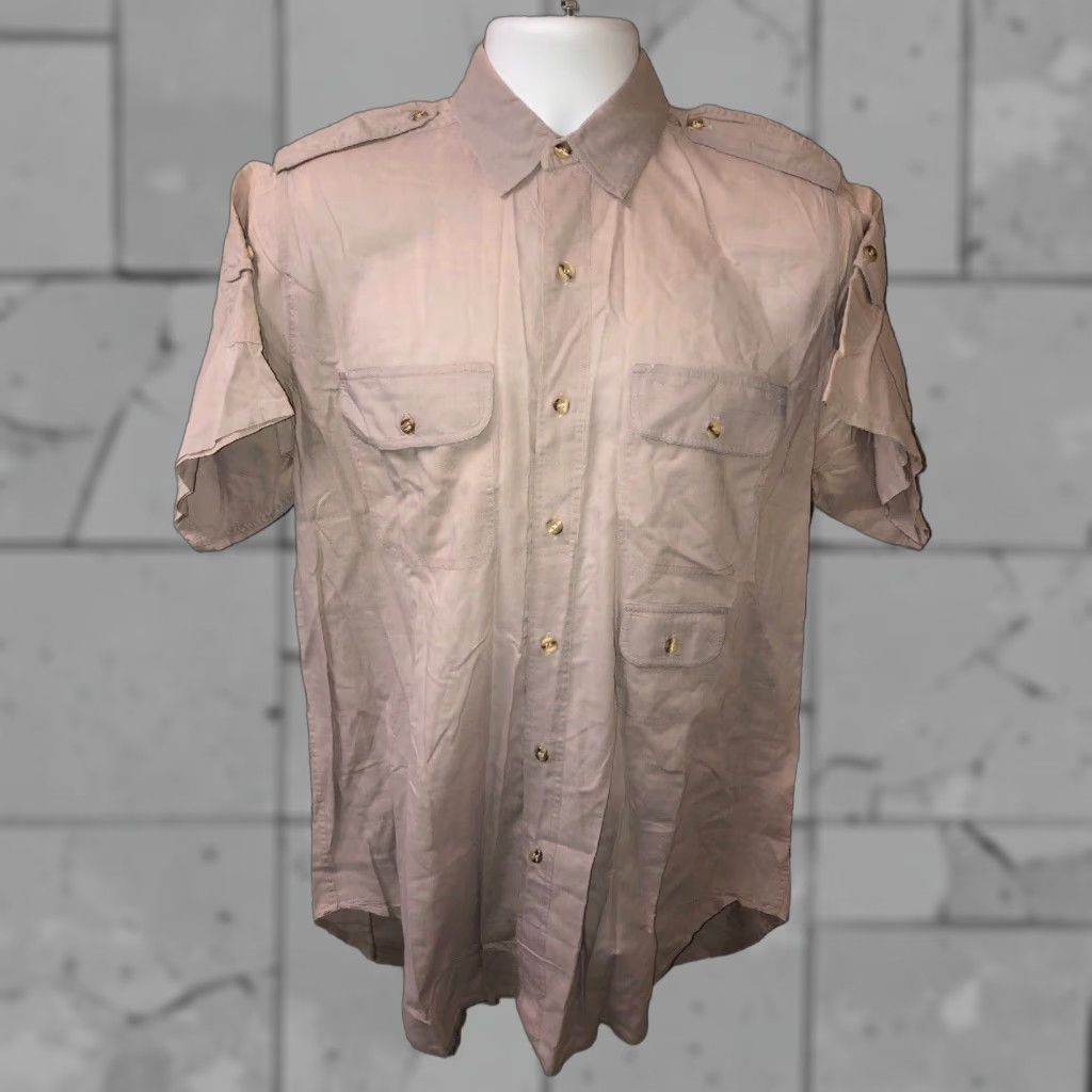 Banana Republic BANANA REPUBLIC Shirt Men Button-Front Short Sleeve Beige Medium M Size US M / EU 48-50 / 2 - 1 Thumbnail