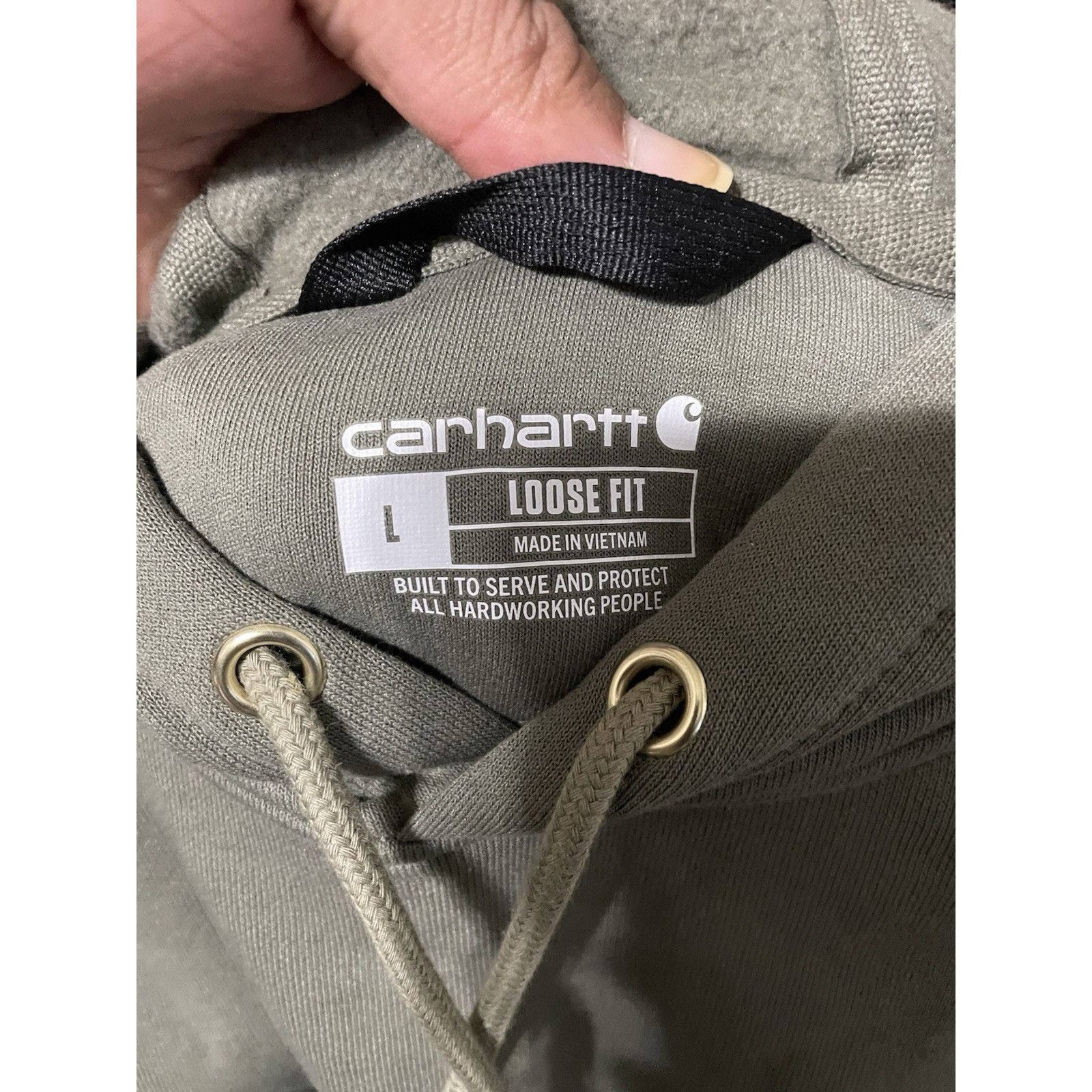 Carhartt Size L-Carhartt Men's Dusty Olive Midweight Logo Hoodie Size US L / EU 52-54 / 3 - 3 Thumbnail