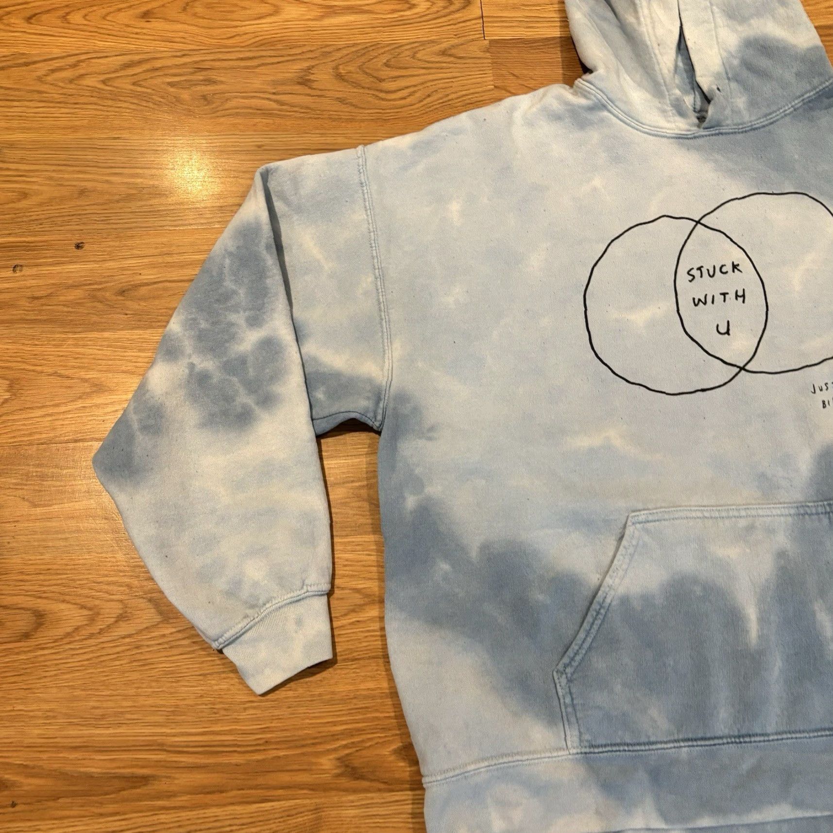 Vintage Stuck With U Hoodie Unisex Adults XL Blue Pullover Graphic Print Hooded Sweatshirt Size US XL / EU 56 / 4 - 6 Thumbnail