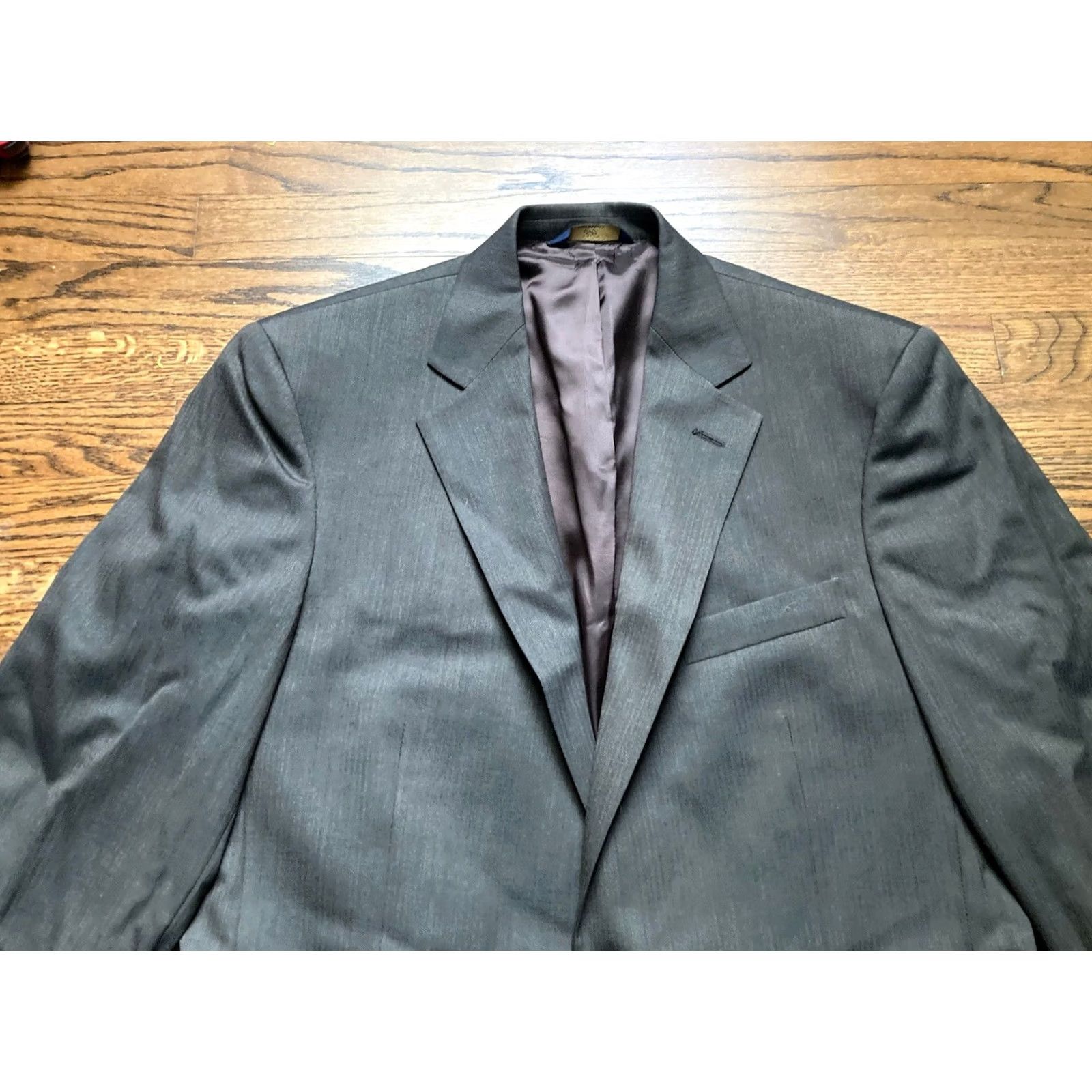 Brooks Brothers Brooks Brothers Blazer Mens 41L Dark Brown Stretch Wool Blend Sport Coat Size 42R - 4 Thumbnail