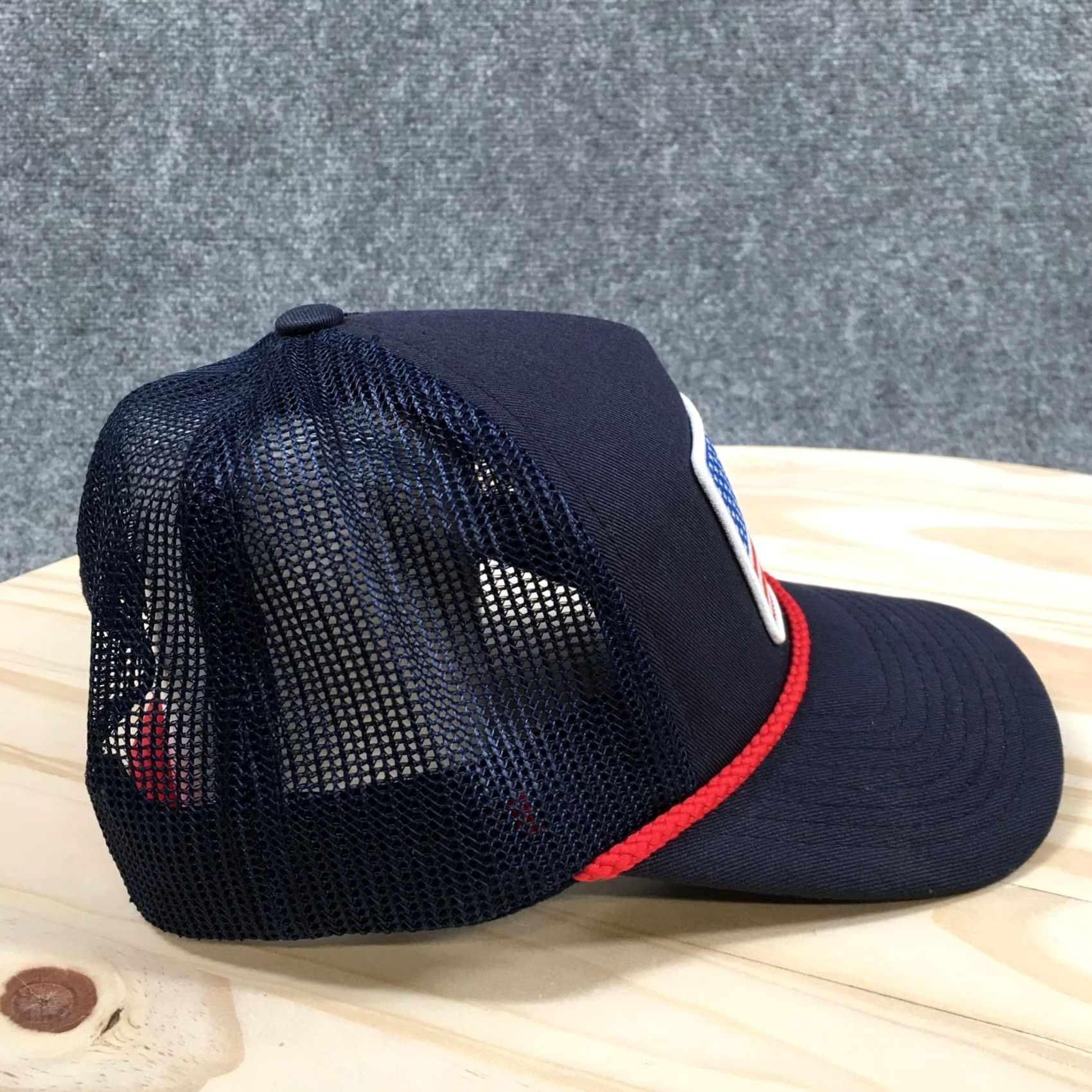 Logo 7 Fourteen Foods USA Flag Rope Hat Unisex Blue OS Curved Brim Embroidered Logo Size ONE SIZE - 6 Thumbnail