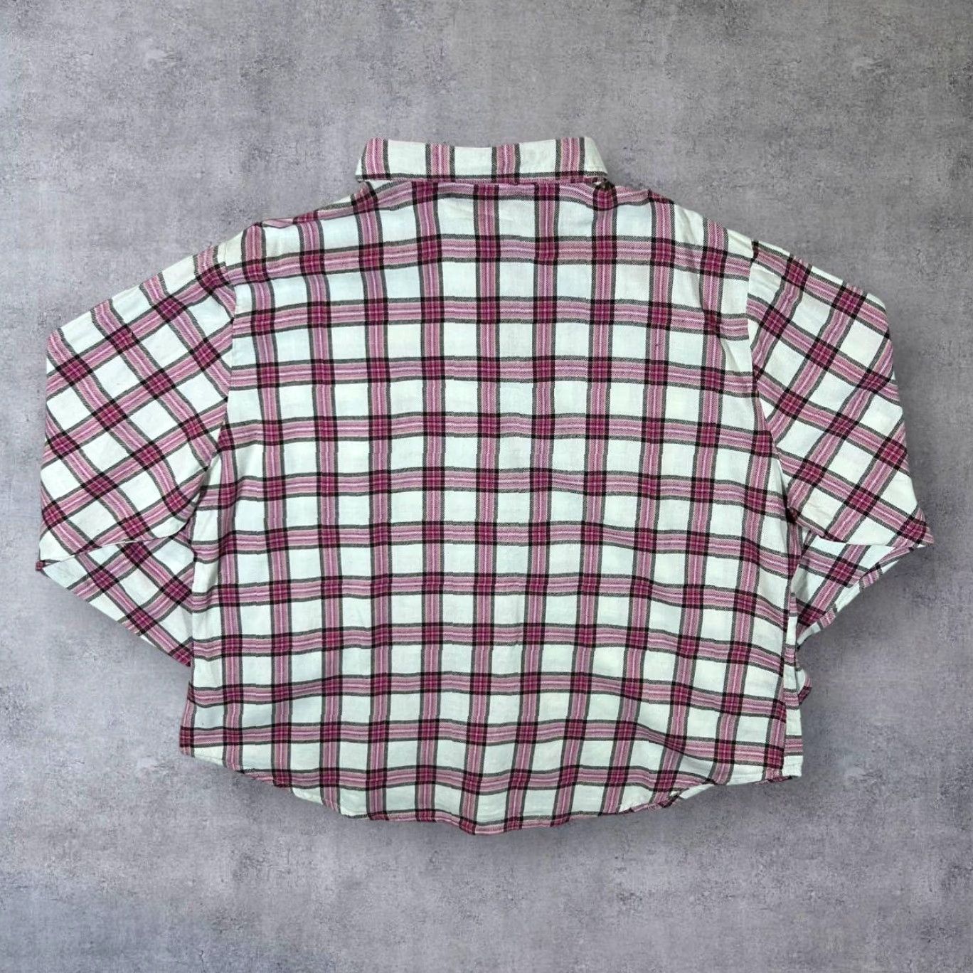 Lee Riders by Lee Pink White Plaid Check Long Sleeve Flannel Shirt Women's XXL Size XXL / US 16-18 / IT 52-54 - 2 Thumbnail
