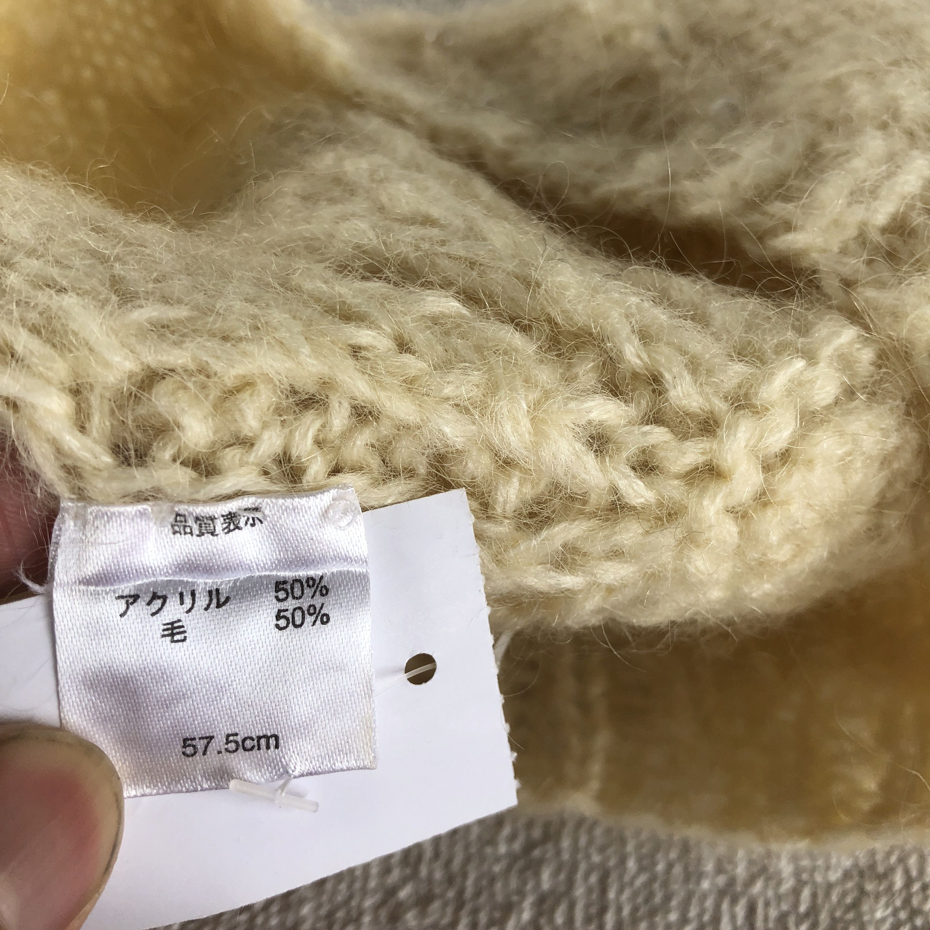 Japanese Brand Vintage 90s Cable Knit Beanie Off White Snow Caps Hats Size ONE SIZE - 6 Thumbnail
