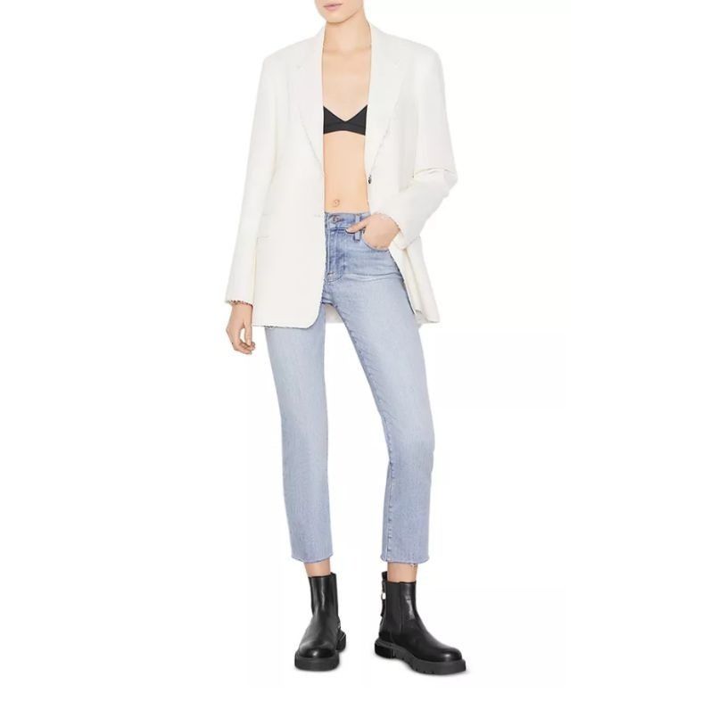 Frame Frame Le High Raw Hem Straight Leg Jeans in Alemany, Sz. 26 Size 26" / US 2 / IT 38 - 3 Thumbnail