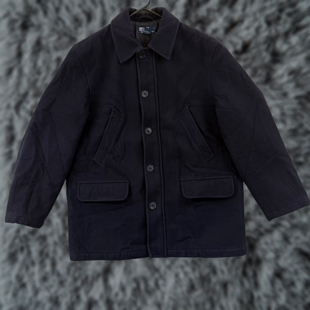 Polo Ralph Lauren VINTAGE Polo Ralph Lauren Pea Coat Mens Medium Wool Zip Button Quilted Jacket Size US M / EU 48-50 / 2 - 1 Thumbnail