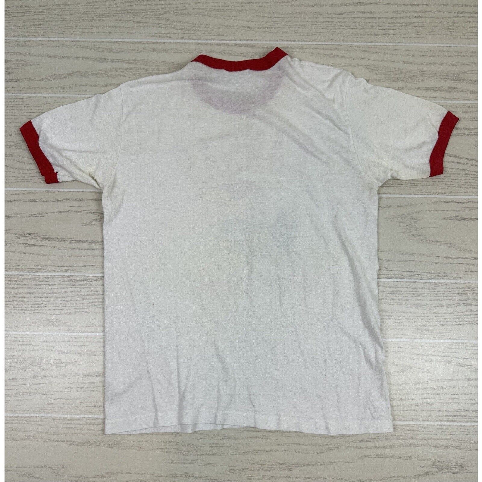 Hanes × Vintage Vintage 80s Kansas KU Jayhawks Ringer Shirt Size US M / EU 48-50 / 2 - 7 Thumbnail