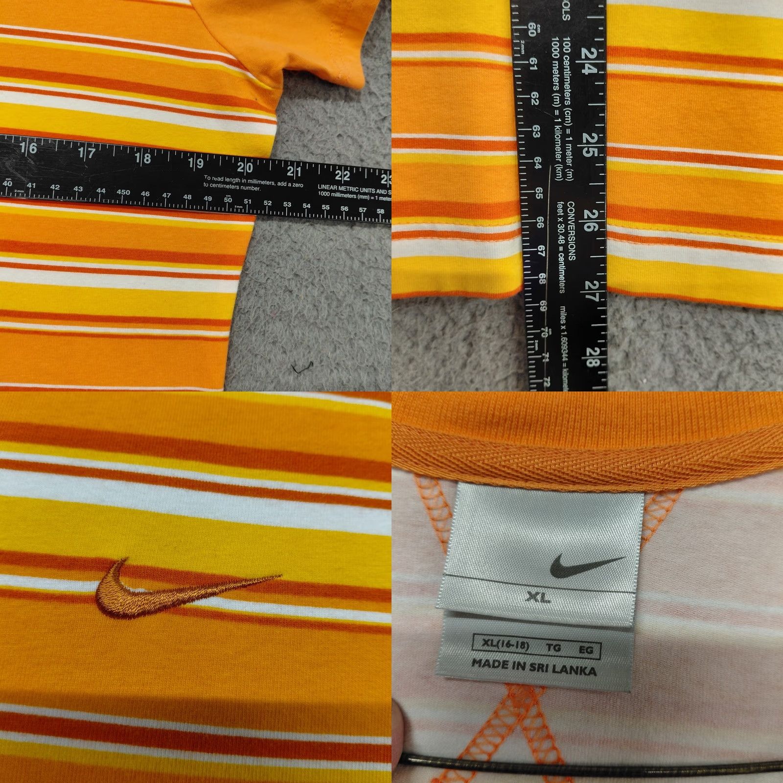 Nike Nike Golf Polo Shirt Women's XL Orange Neon Striped Short Sleeve Activewear Polo Shirt Nike Womens XL Orange Neon Striped Size XL / US 12-14 / IT 48-50 - 8 Thumbnail