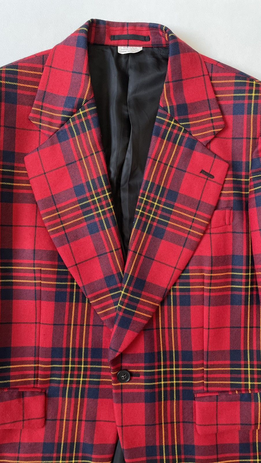 Comme des Garcons Homme Plus A/W 14 Oversized Lapel Tartan Wool Blazer Size 38R - 3 Thumbnail