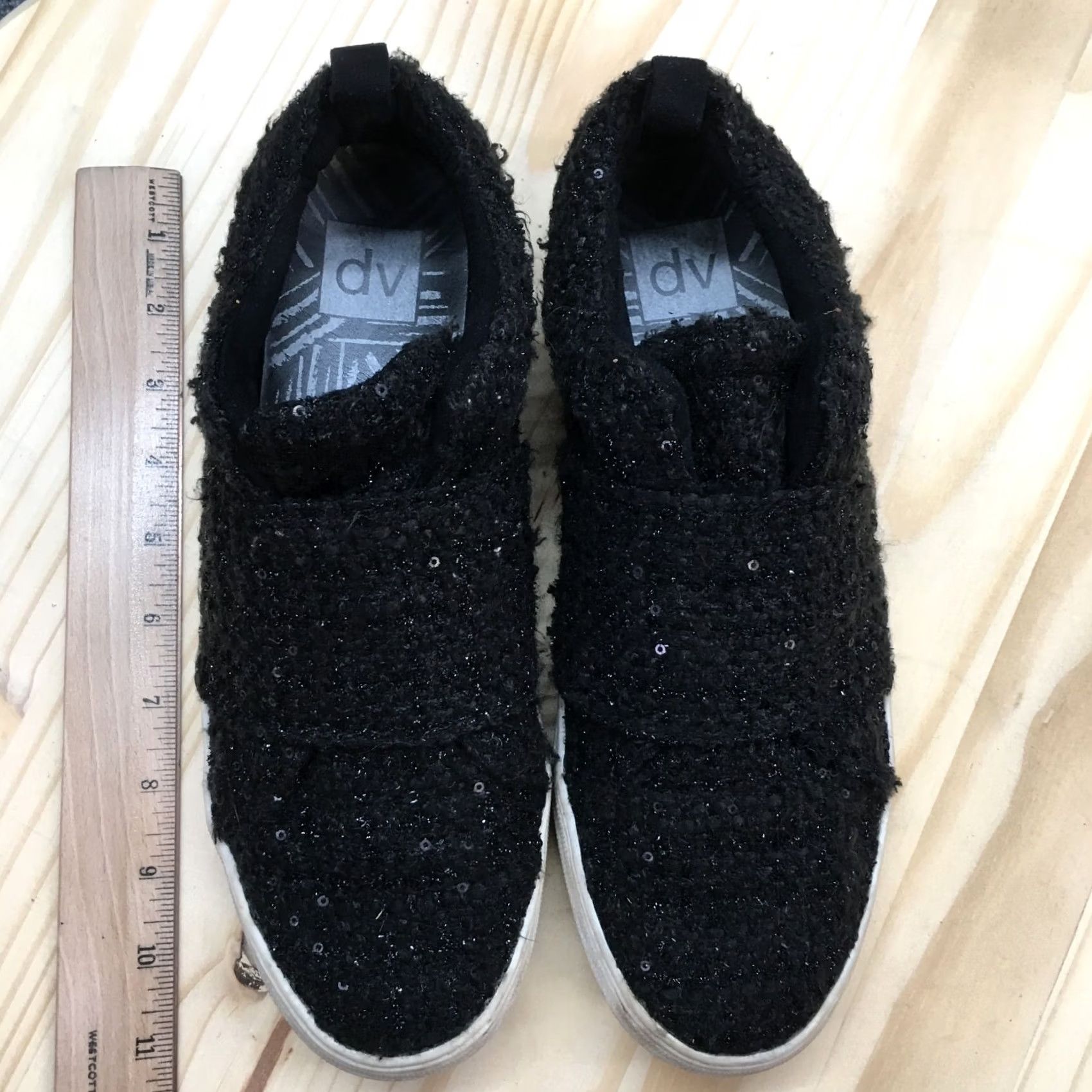 Dolce Vita Dolce Vita Womens Low Top Sneakers Black Fabric Snap Casual Comfort Shoes Size L / US 10 / IT 46 - 6 Thumbnail