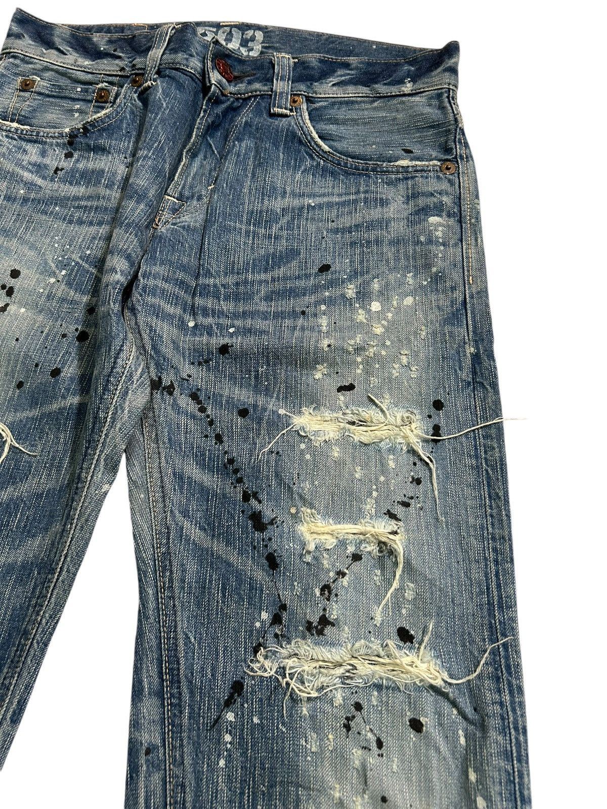 Japanese Brand × Kapital × Vintage Edwin Distressed Blue Trip 503 Grunge Punk Rock Style Denim Size US 32 / EU 48 - 4 Thumbnail