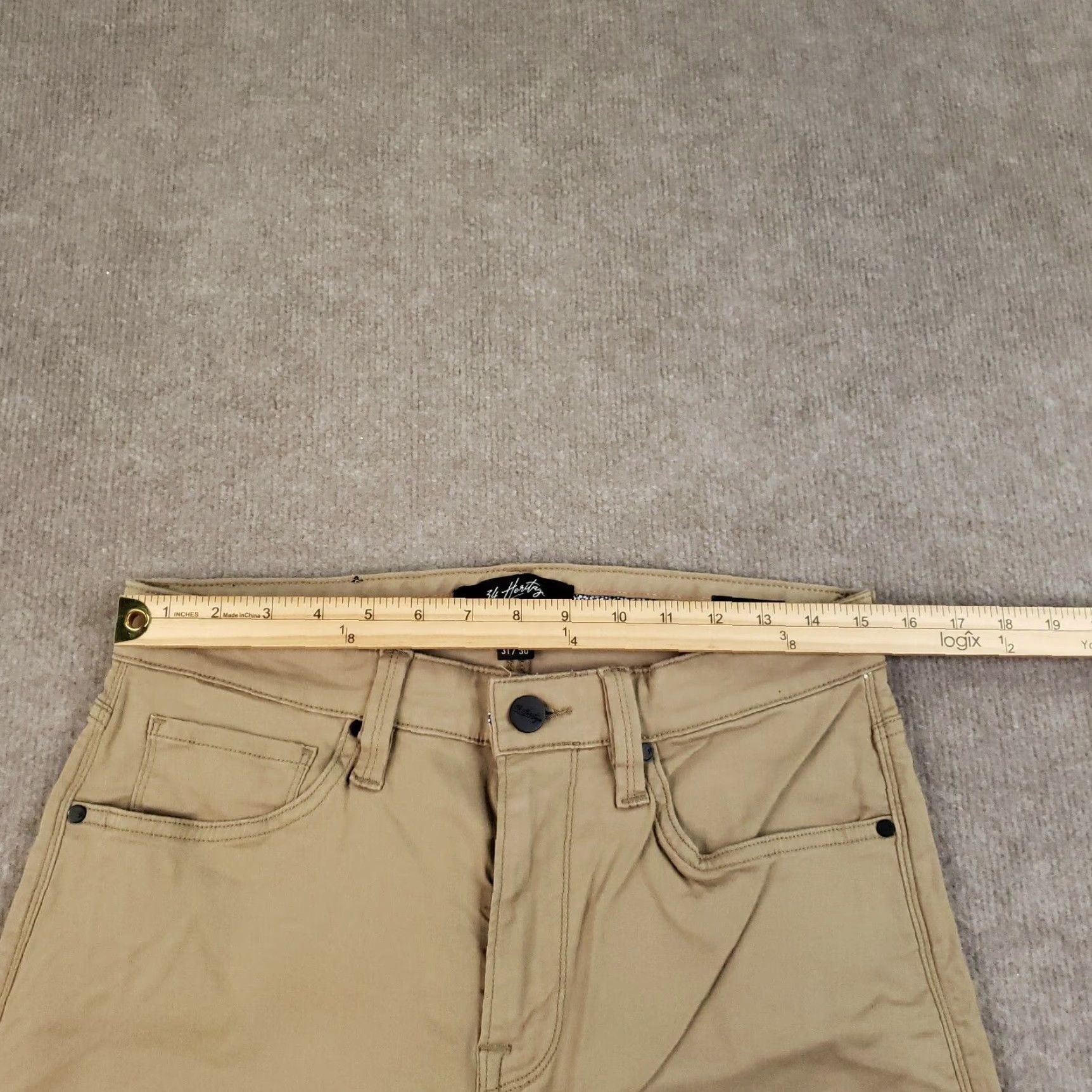 Vintage 34 Heritage Mens Pants 31x24 Brown Chino Flat Front Comfort Classic Regular Zip Straight Size US 31 - 5 Thumbnail