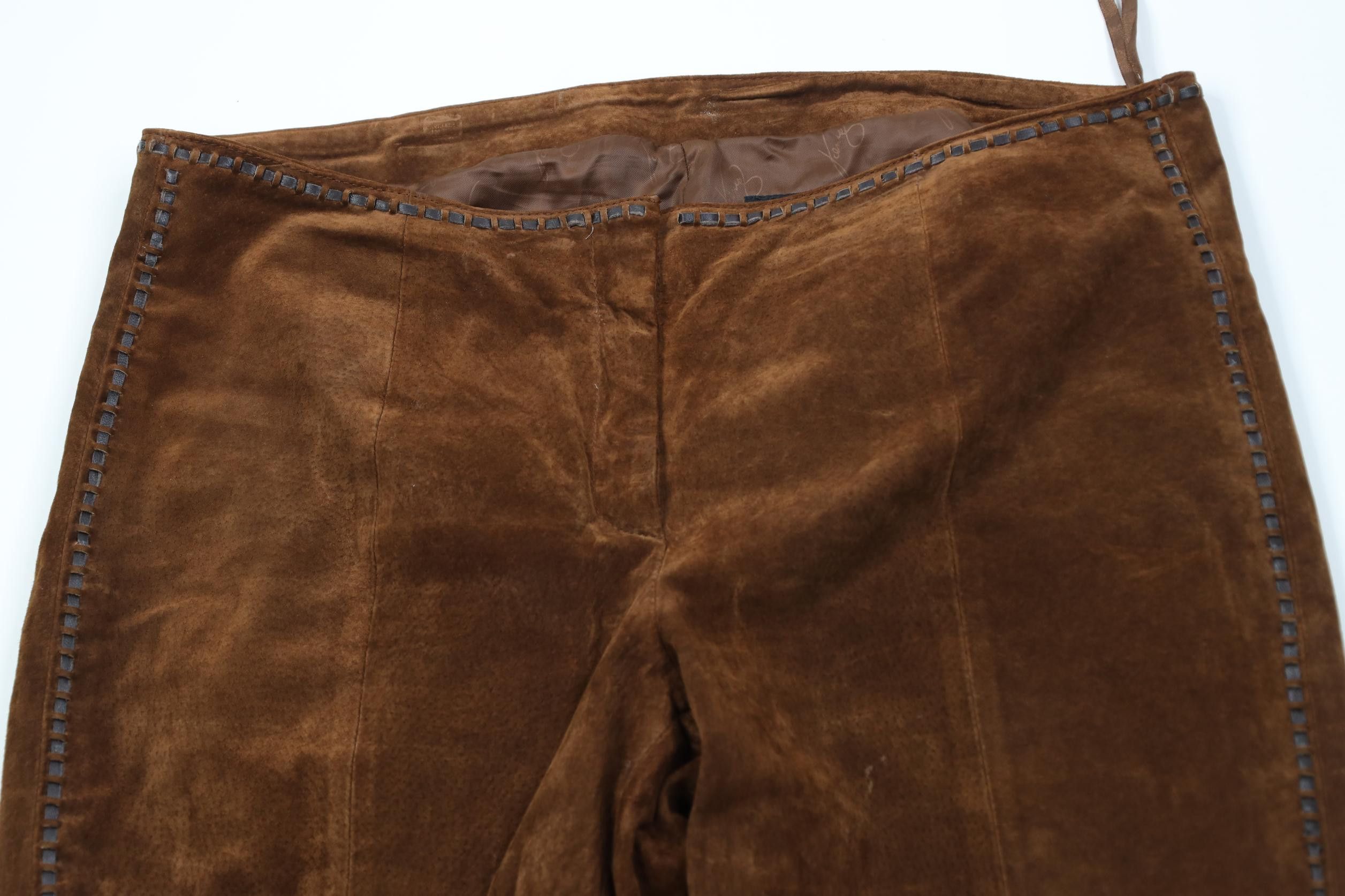 Vintage Vintage 90s Y2K Venus Williams Tennis Suede Leather Pants Size 34" / US 12 / IT 48 - 2 Thumbnail
