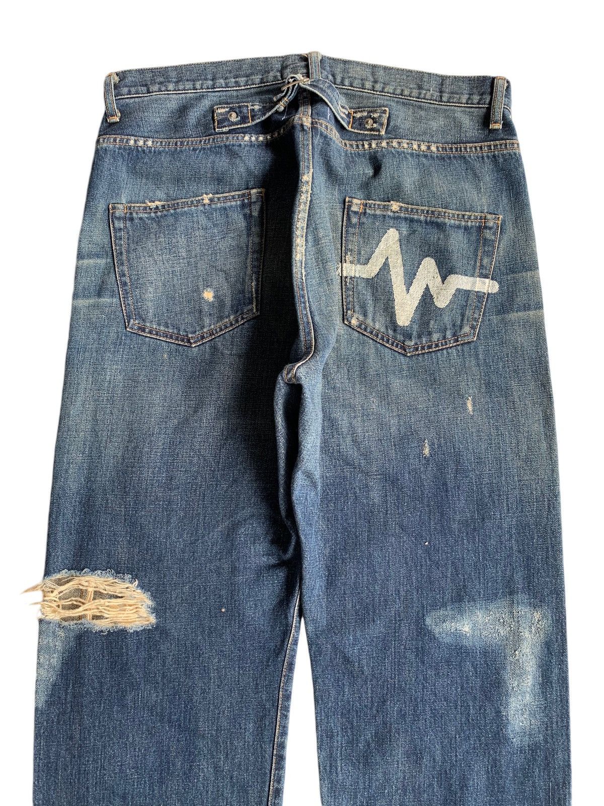 Japanese Brand × Kapital × Vintage Whiz Limited Japanese Ripped Selvedge Distressed Denim Size US 35 - 13 Thumbnail