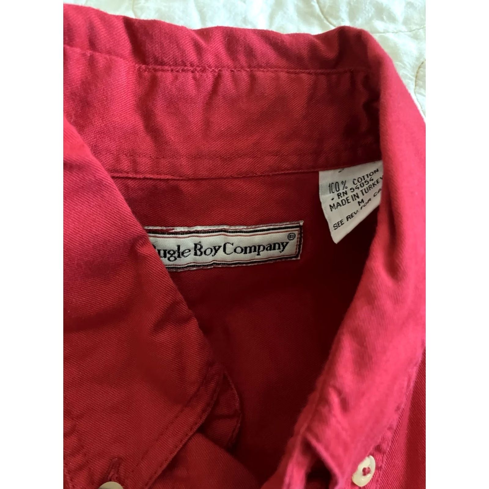 Bugle Boy VINTAGE Bugle Boy Shirt Men M Red Solid Short Sleeve Button-Down Embroidered Crest Pocket 90s Classic Size US M / EU 48-50 / 2 - 2 Thumbnail