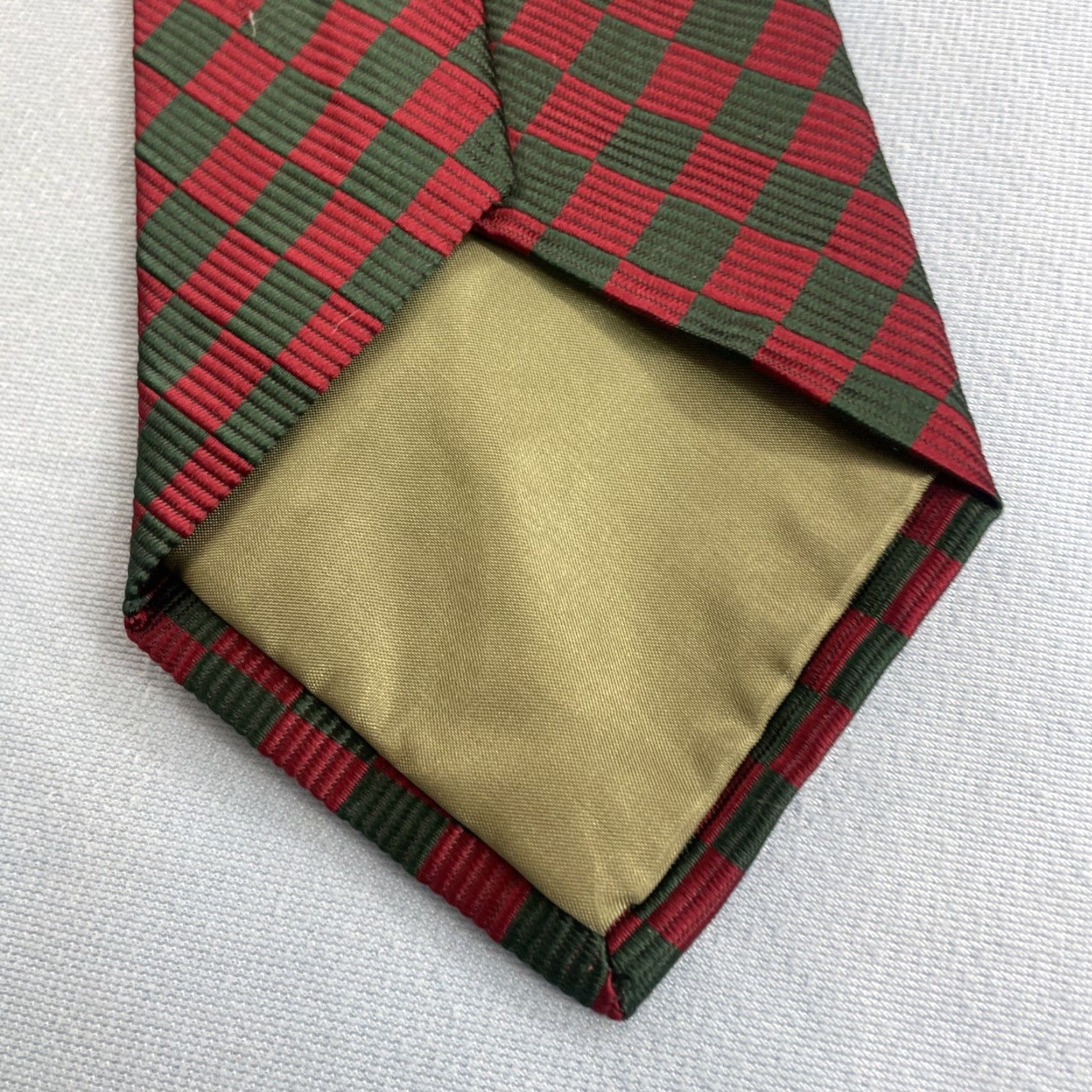 Faconnable VINTAGE Façonnable Men Silk Neck Tie Check Plaid Red Green Woven Power Tie 4x60 France Size ONE SIZE - 7 Thumbnail