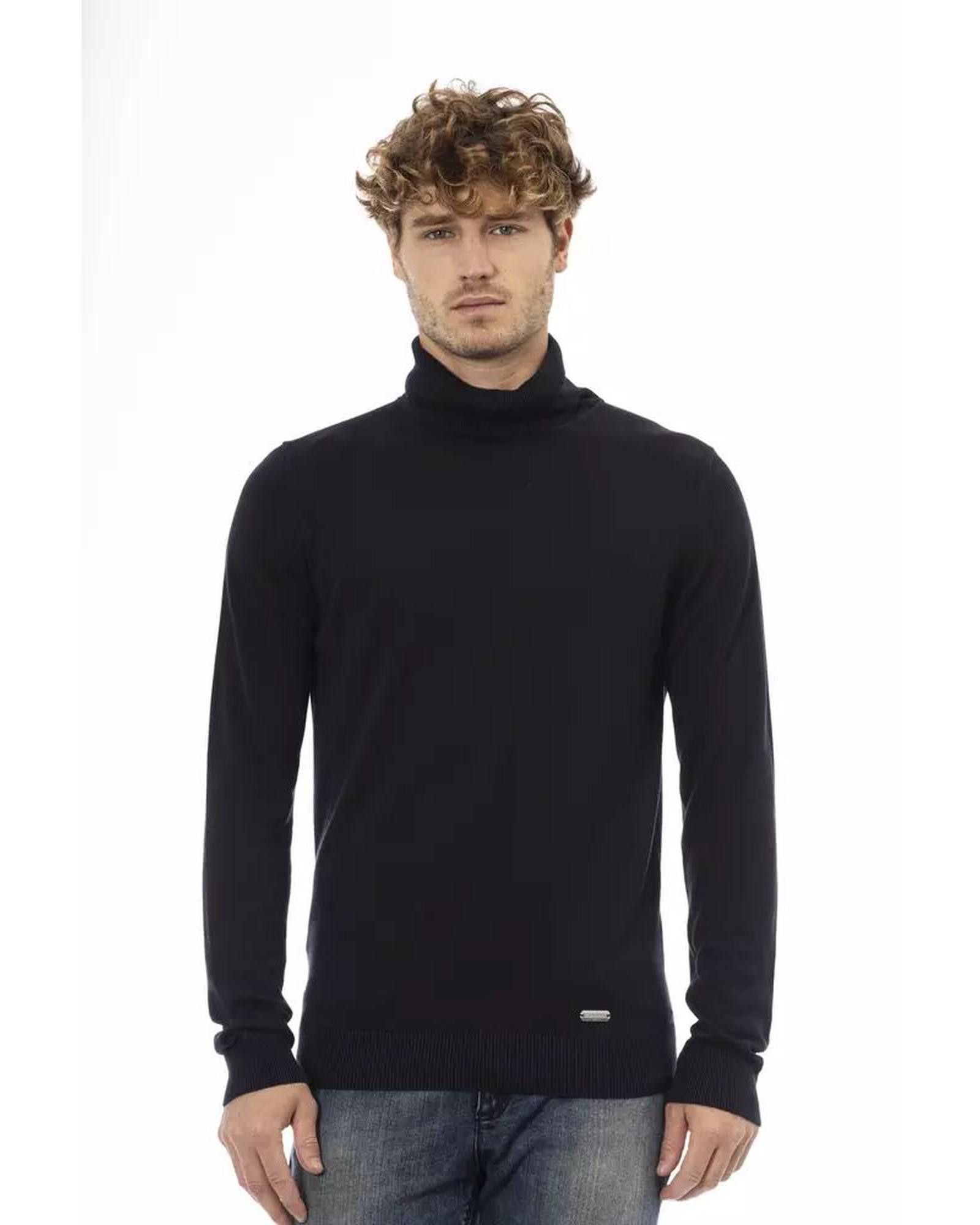 image of Baldinini Modal Turtleneck Sweater in Blue, Men's (Size 2XL)