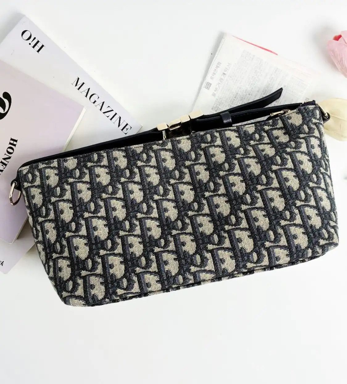 Dior DIOR Diortravel Nomad Medium beige canvas monogram jacquard Nomad bag handbag Size ONE SIZE - 1 Thumbnail