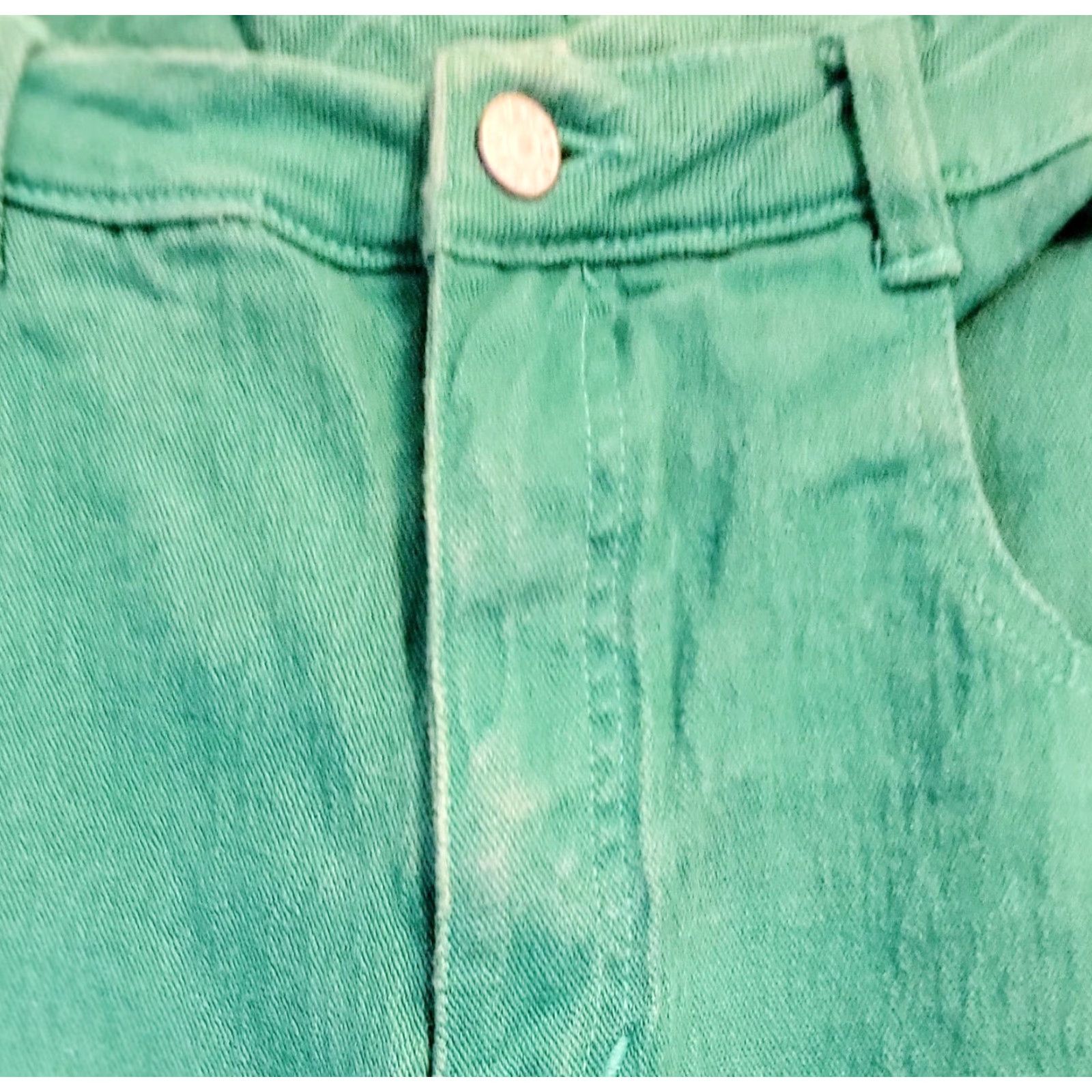 Brighton VINTAGE Brighton Blues Green Stretchy Skinny Jeans 15/16 Juniors Denim Grunge 90s Punk Womens/Mens Size 36" / US 14 / IT 50 - 2 Thumbnail