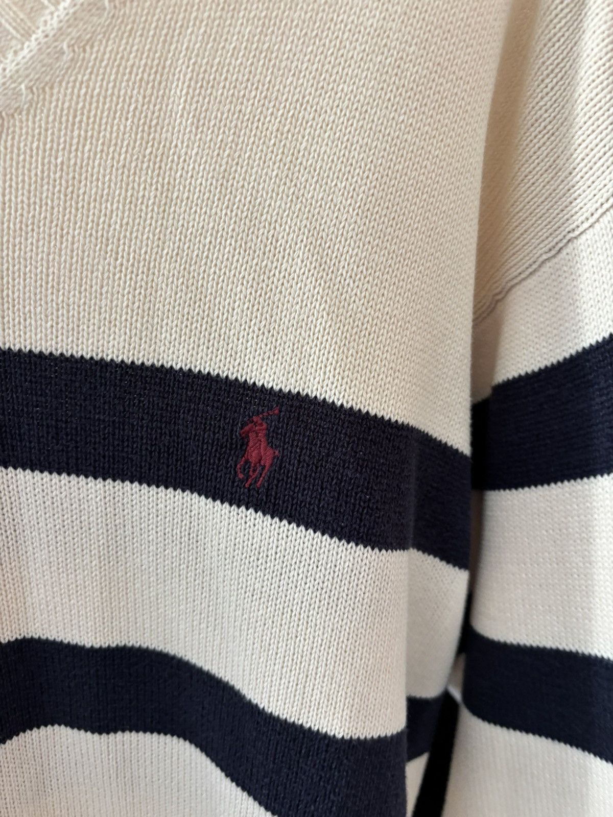 Ralph Lauren Vintage 90s v-neck ralph lauren double strip sweater Size US L / EU 52-54 / 3 - 2 Thumbnail