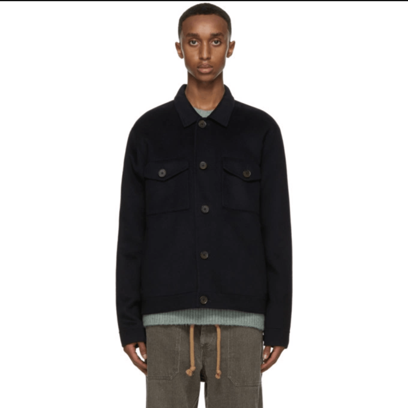 Nanushka Nanushka RHYES Wool and silk-blend jacket Navy S Size US S / EU 44-46 / 1 - 10 Thumbnail