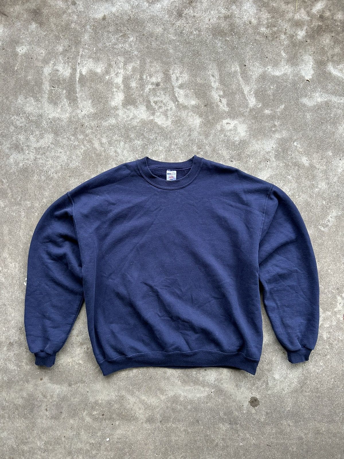 Jerzees × Vintage Vintage Jerzees Navy Blank Crewneck Size US XL / EU 56 / 4 - 1 Thumbnail