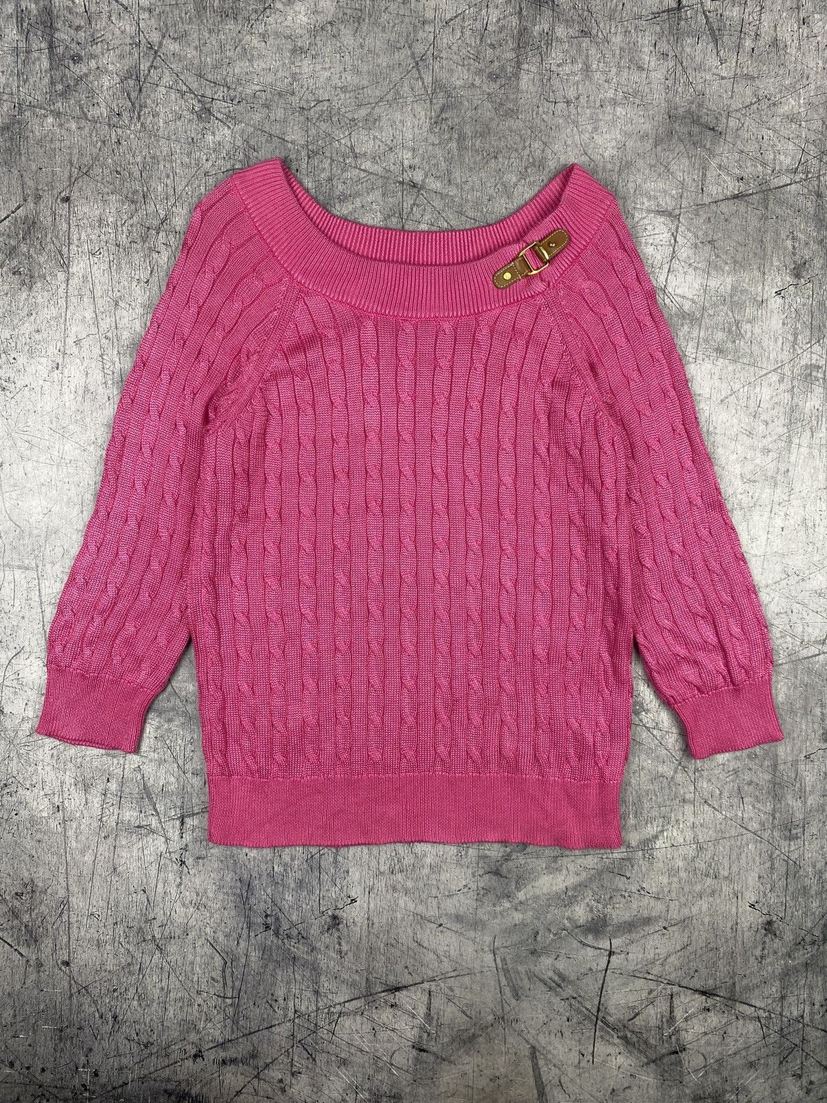 Polo Ralph Lauren Lauren Ralph Lauren Pink Sweater 3/4 Sleeves Scoop Neck Size XL / US 12-14 / IT 48-50 - 2 Thumbnail