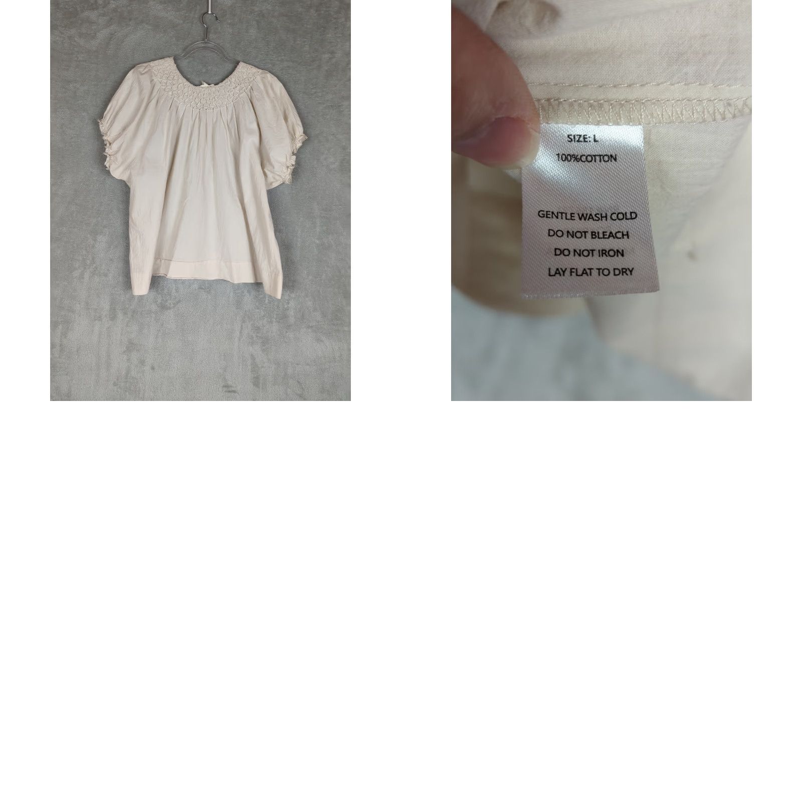 Vintage Grade & Gather Beige Cottagecore Puff Sleeve Shirt L Womens Puff Sleeve Top Casual Spring Summer Shirt Size L / US 10 / IT 46 - 8 Thumbnail