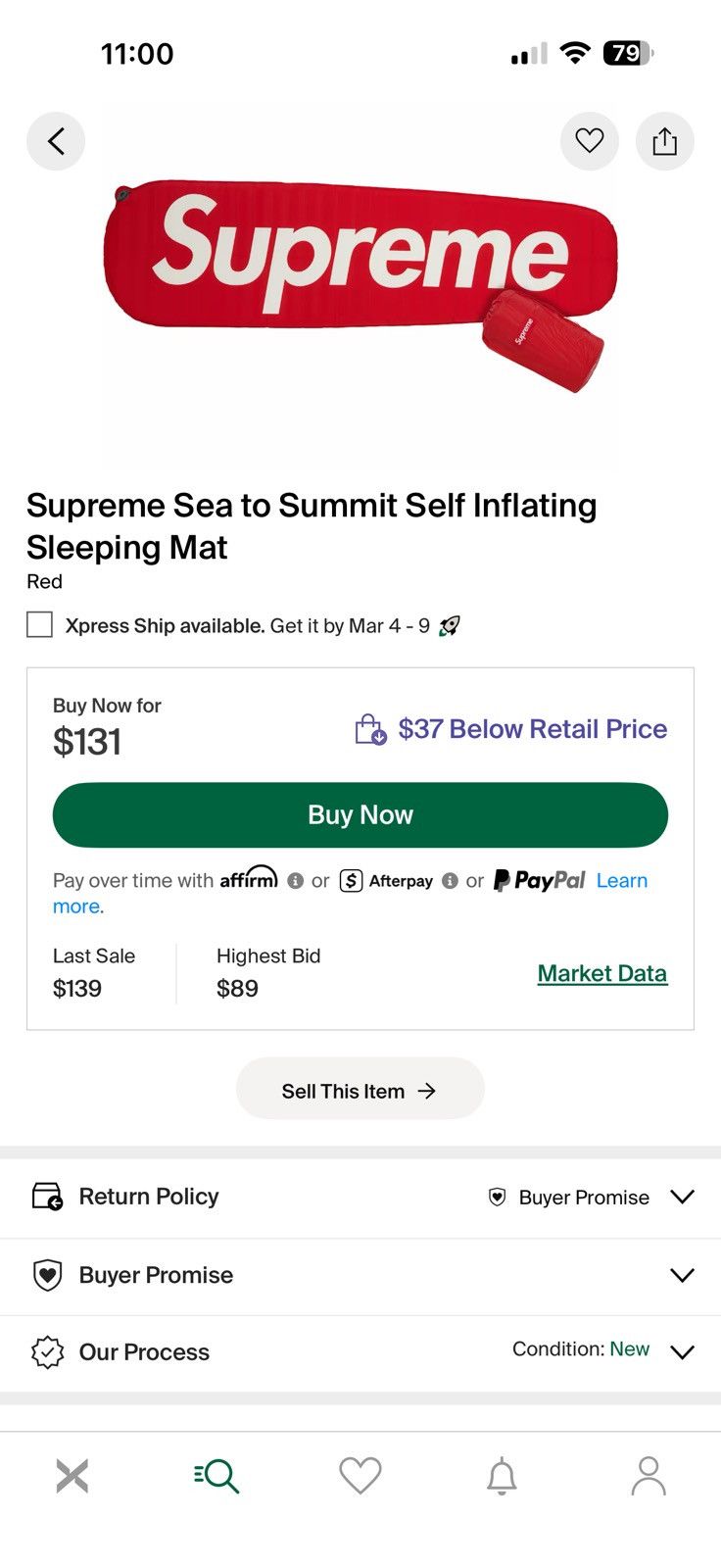 Supreme Supreme S.t.S. Self Inflating Sleeping Matt SS21 Size ONE SIZE - 3 Thumbnail