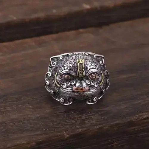 Ring Of Fire Dragon Ring Adjustable 925 Sterling Silver Size ONE SIZE - 3 Thumbnail