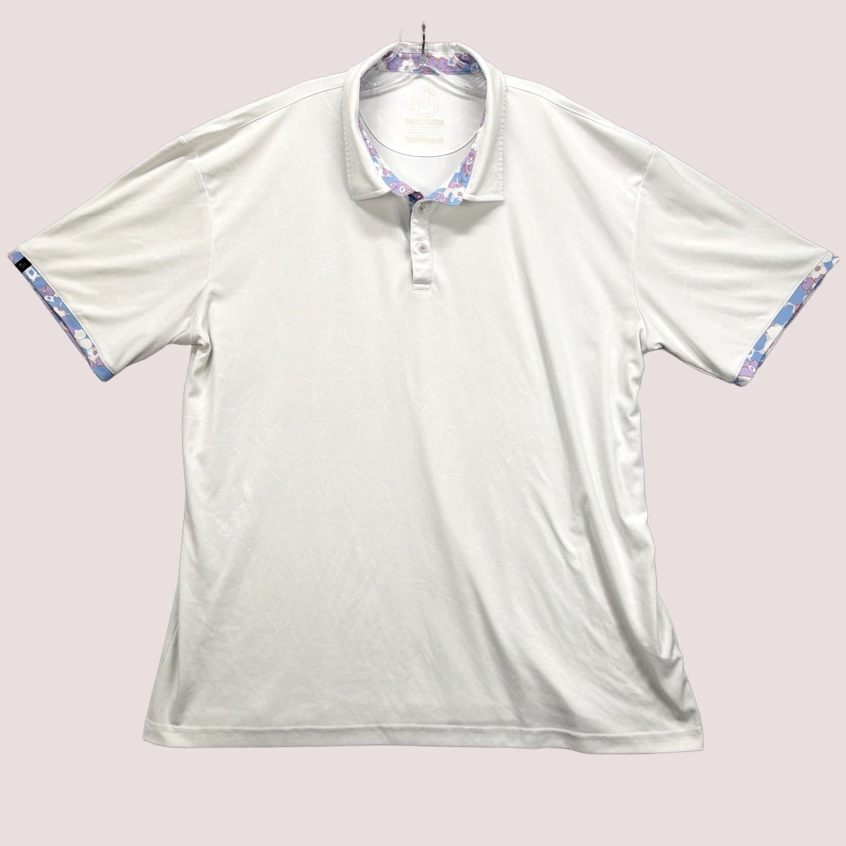 Vintage Swannies Polo Shirt Mens XXXL White Floral Performance Golf Tennis Active McCoy Size US XXL / EU 58 / 5 - 1 Thumbnail