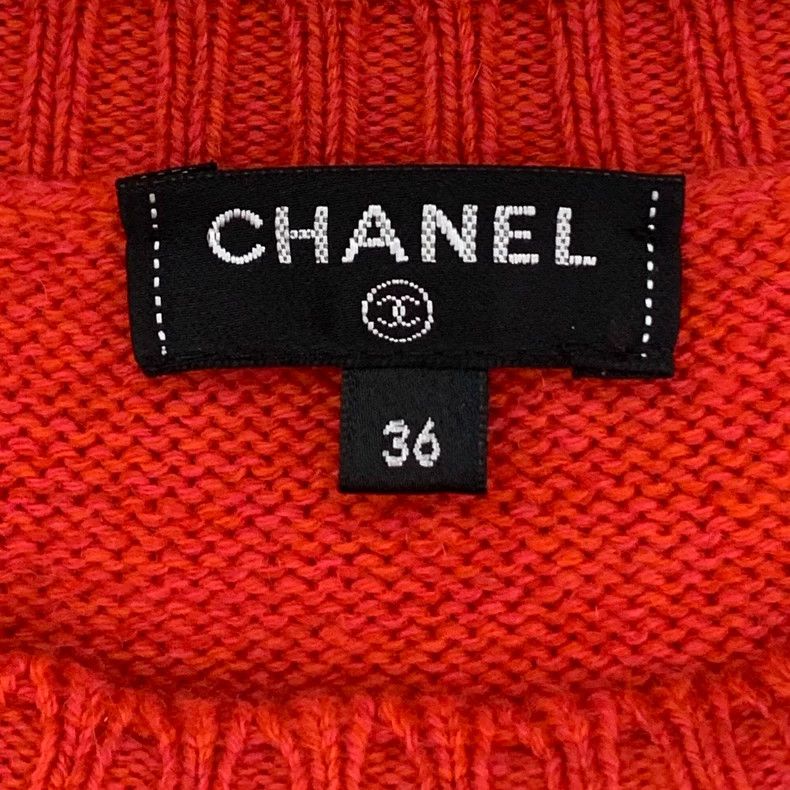 Chanel ChanelRed pearl buckle cashmere knitted dress 2503-Nextarro Size XXS / US 00 / IT 34 - 6 Thumbnail