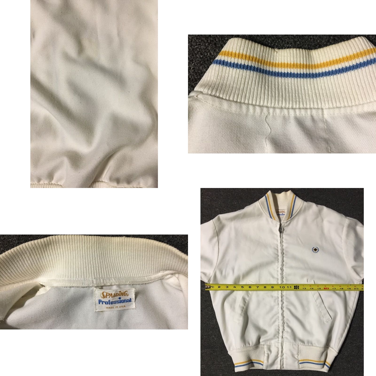 Spalding VINTAGE Spalding Jacket Track Shirt Bomber S USA White Zipper Sports 60s 70s Basketball Grunge Mens Size US S / EU 44-46 / 1 - 8 Thumbnail